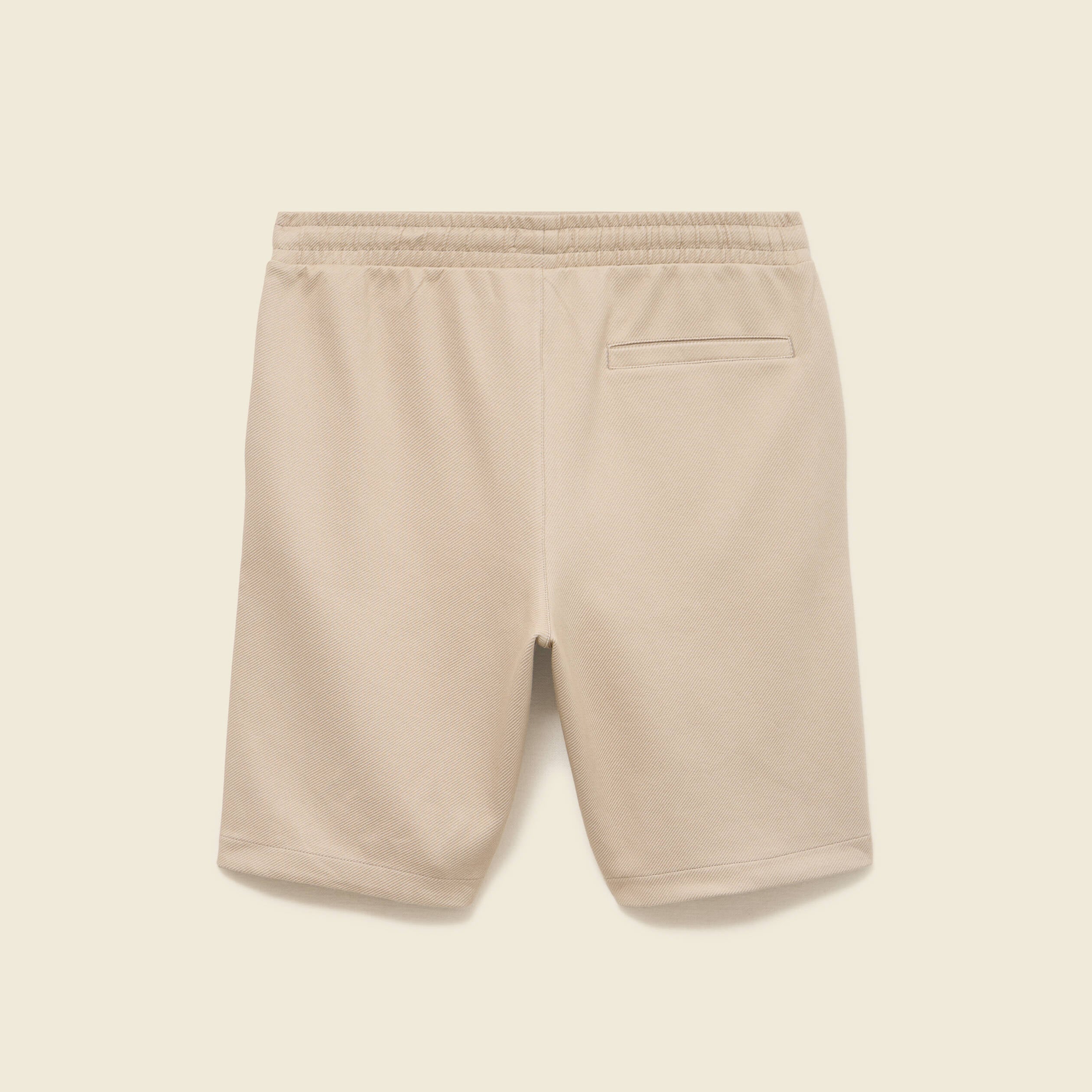 Bermuda droit &eacute;lastiqu&eacute; beige homme