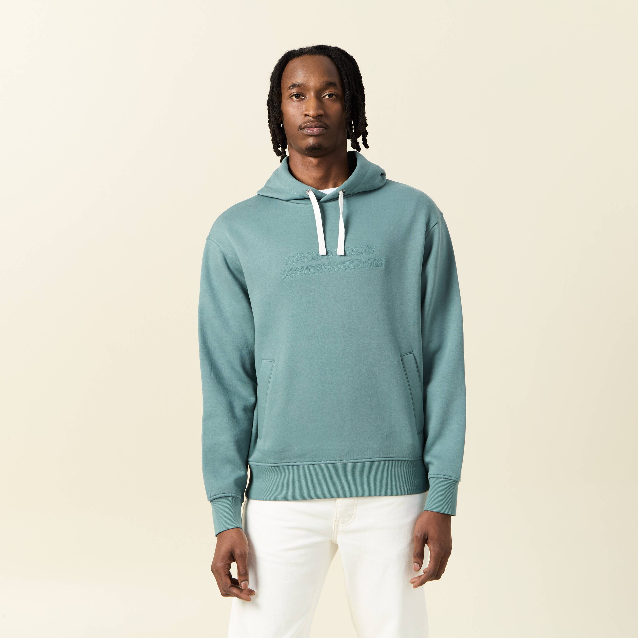 sweat a capuche vert fonce homme Sweat à capuche vert foncé homme