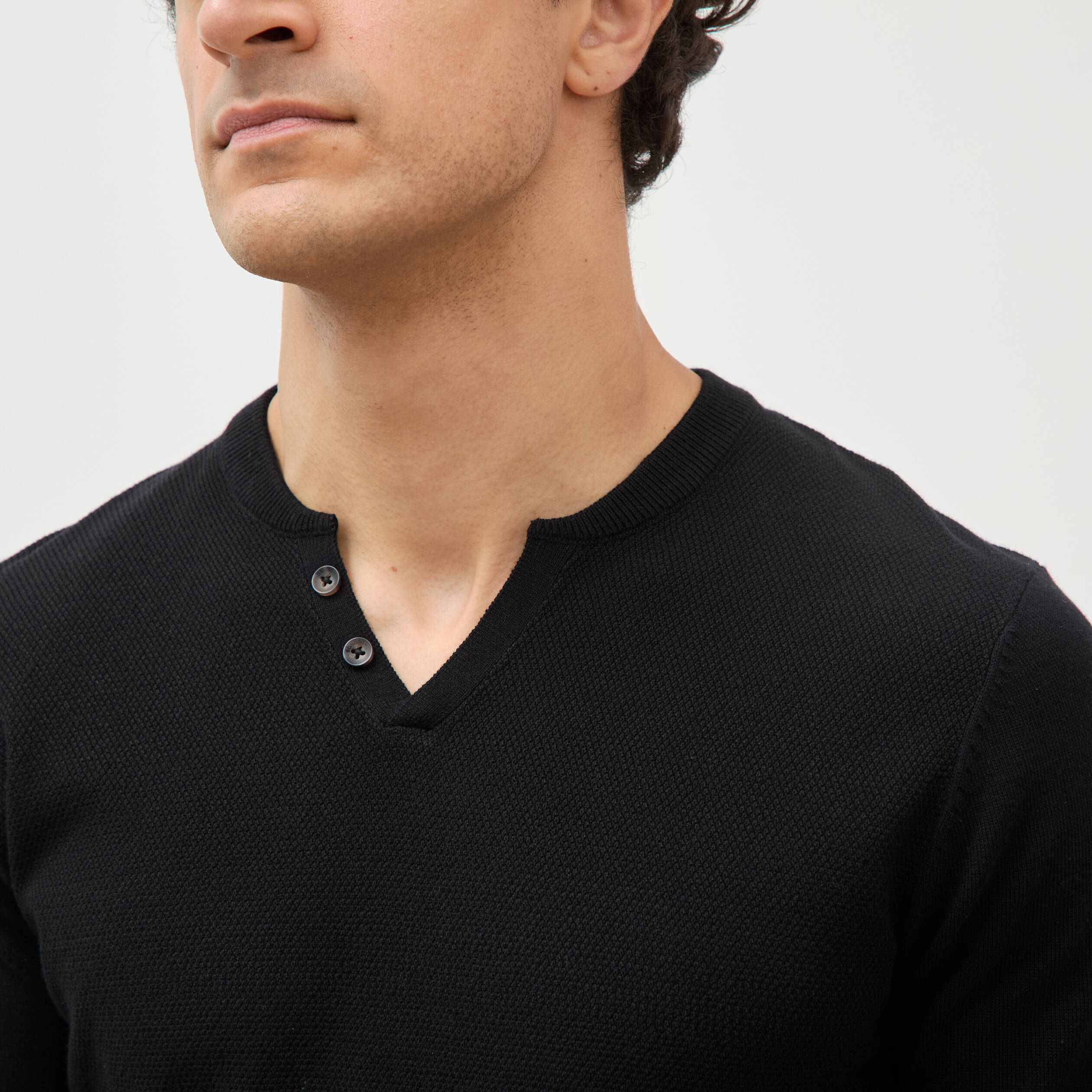 Pull manches longues noir homme