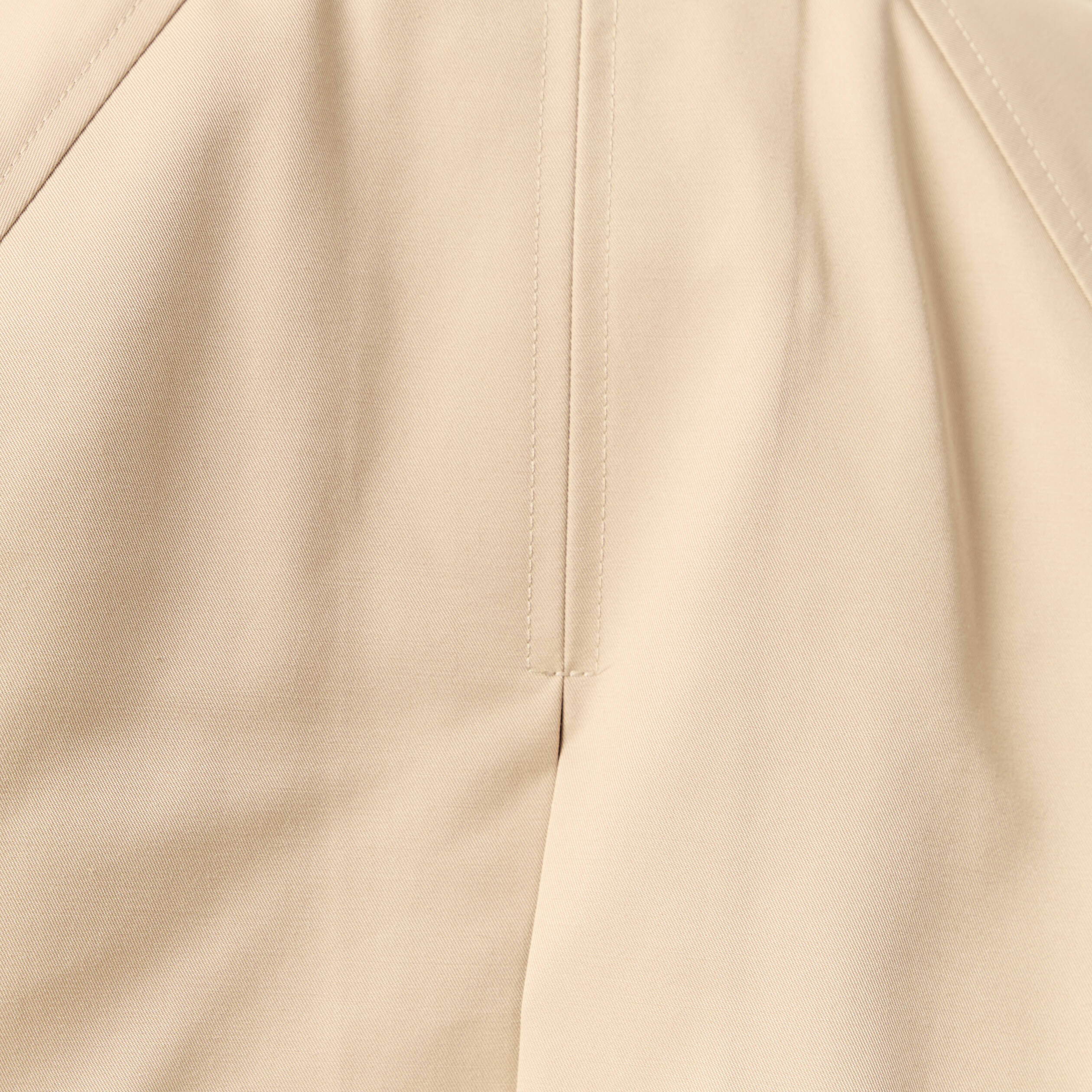 Trench droit court col montant beige femme