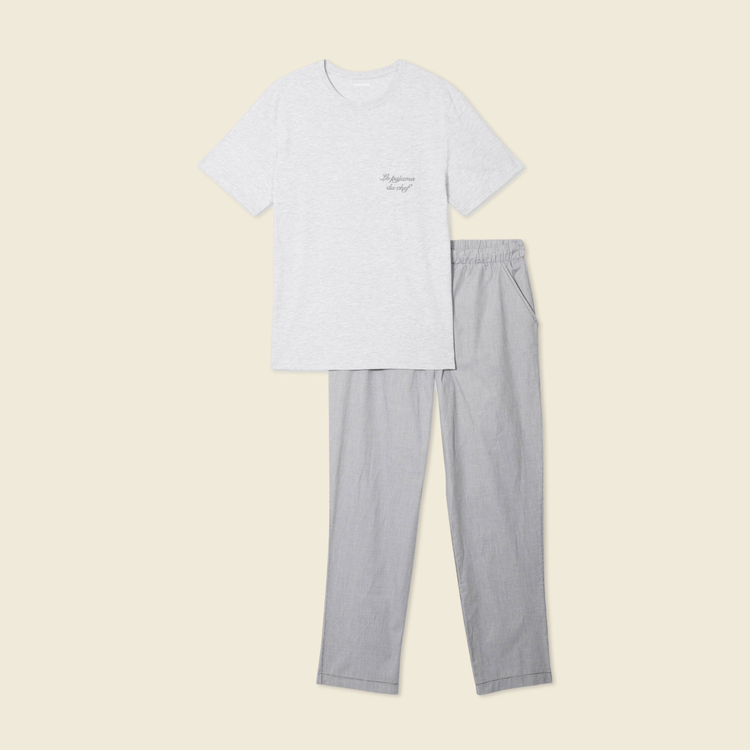 ensemble pyjama 2 pieces gris clair homme Ensemble pyjama 2 pièces gris clair homme