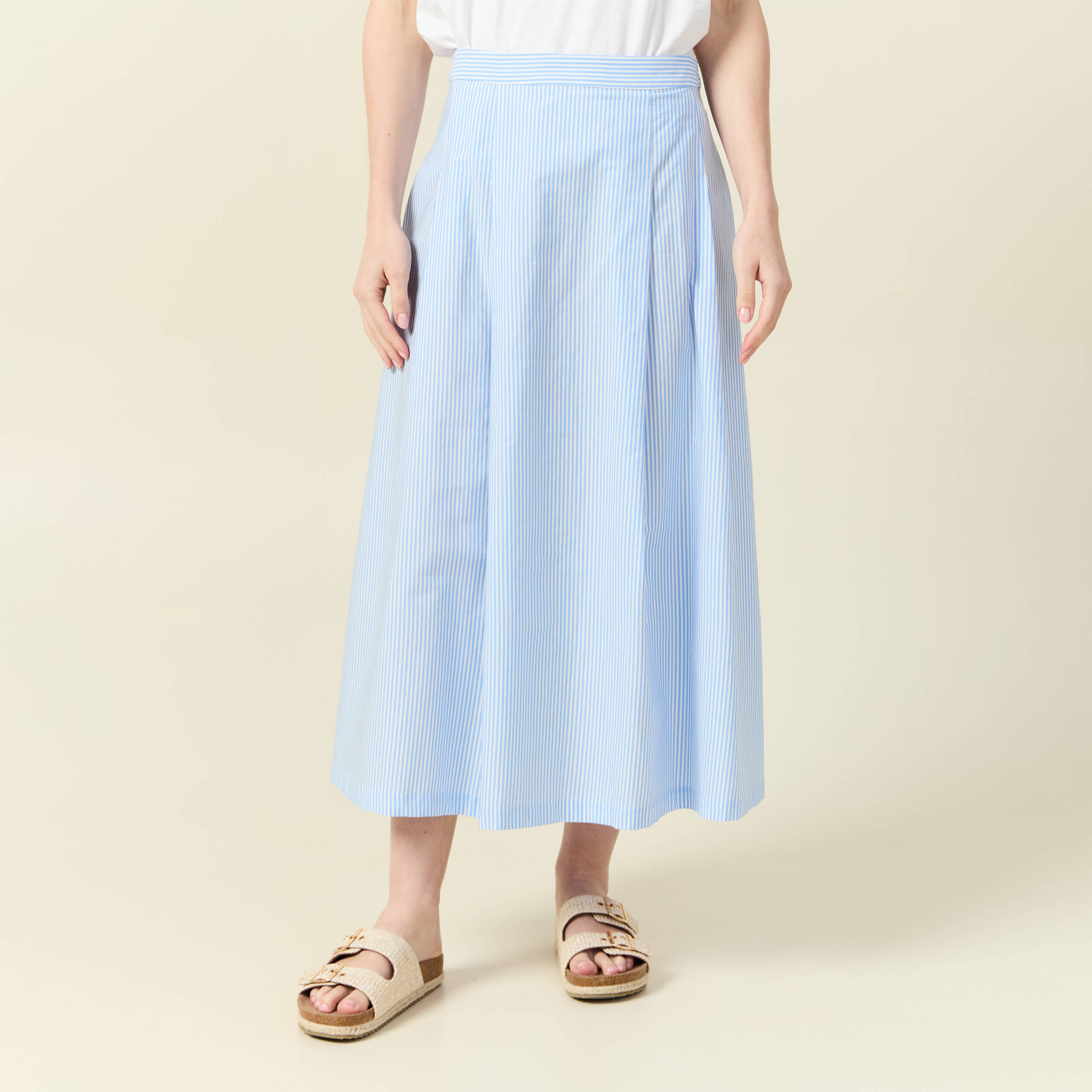 jupe en coton taille standard bleu femme Jupe en coton taille standard bleu femme