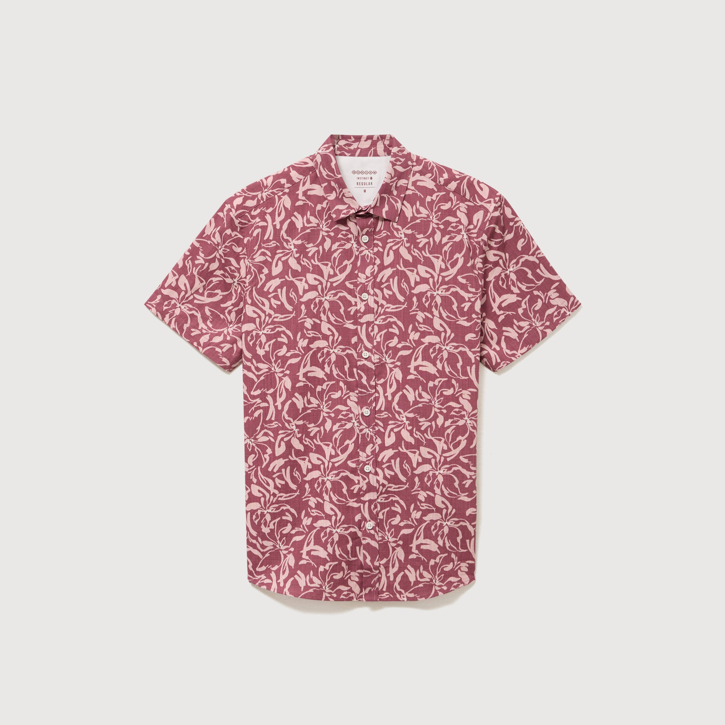 Chemise manches courtes vieux rose homme