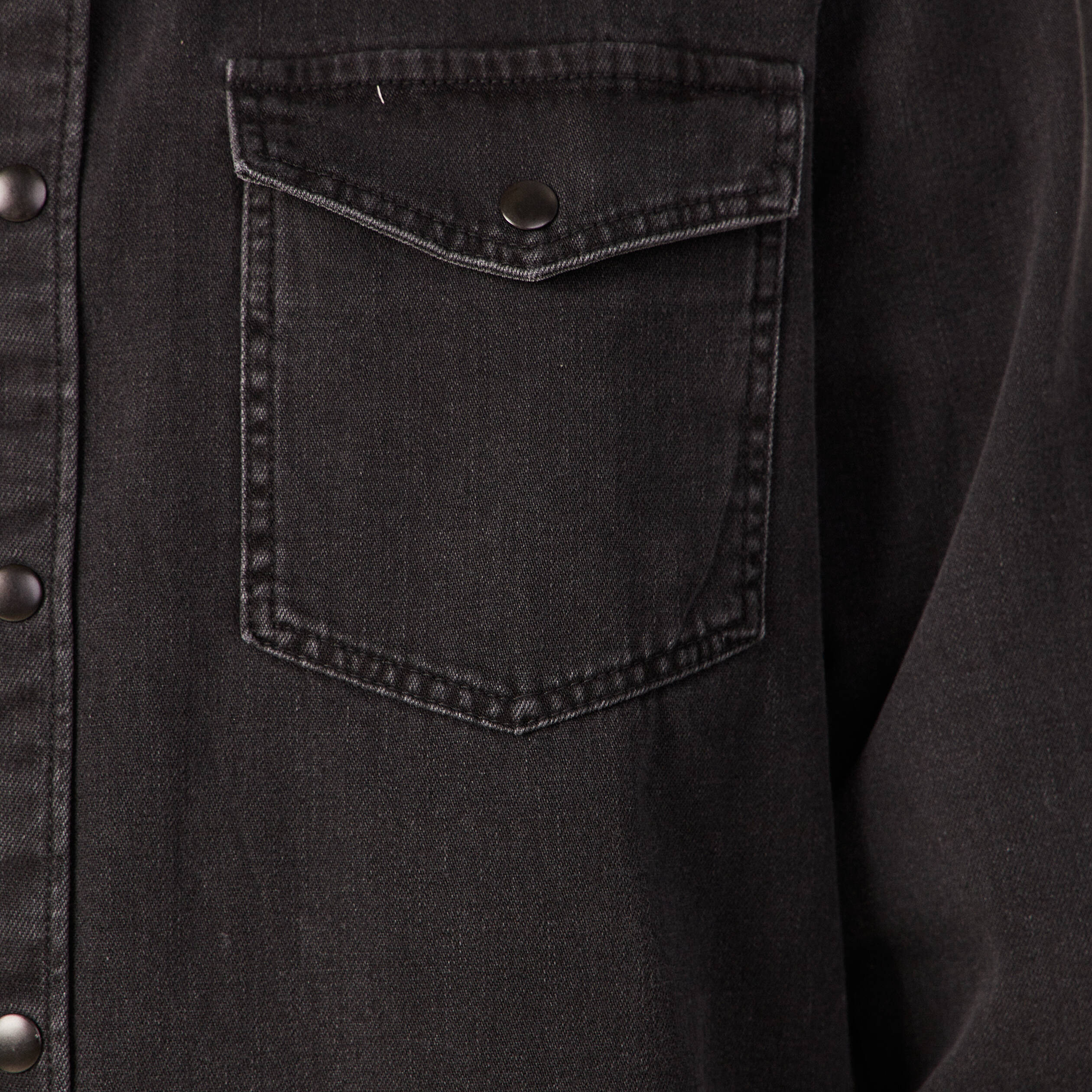 chemise manches longues jean denim noir homme Chemise manches longues jean denim noir homme