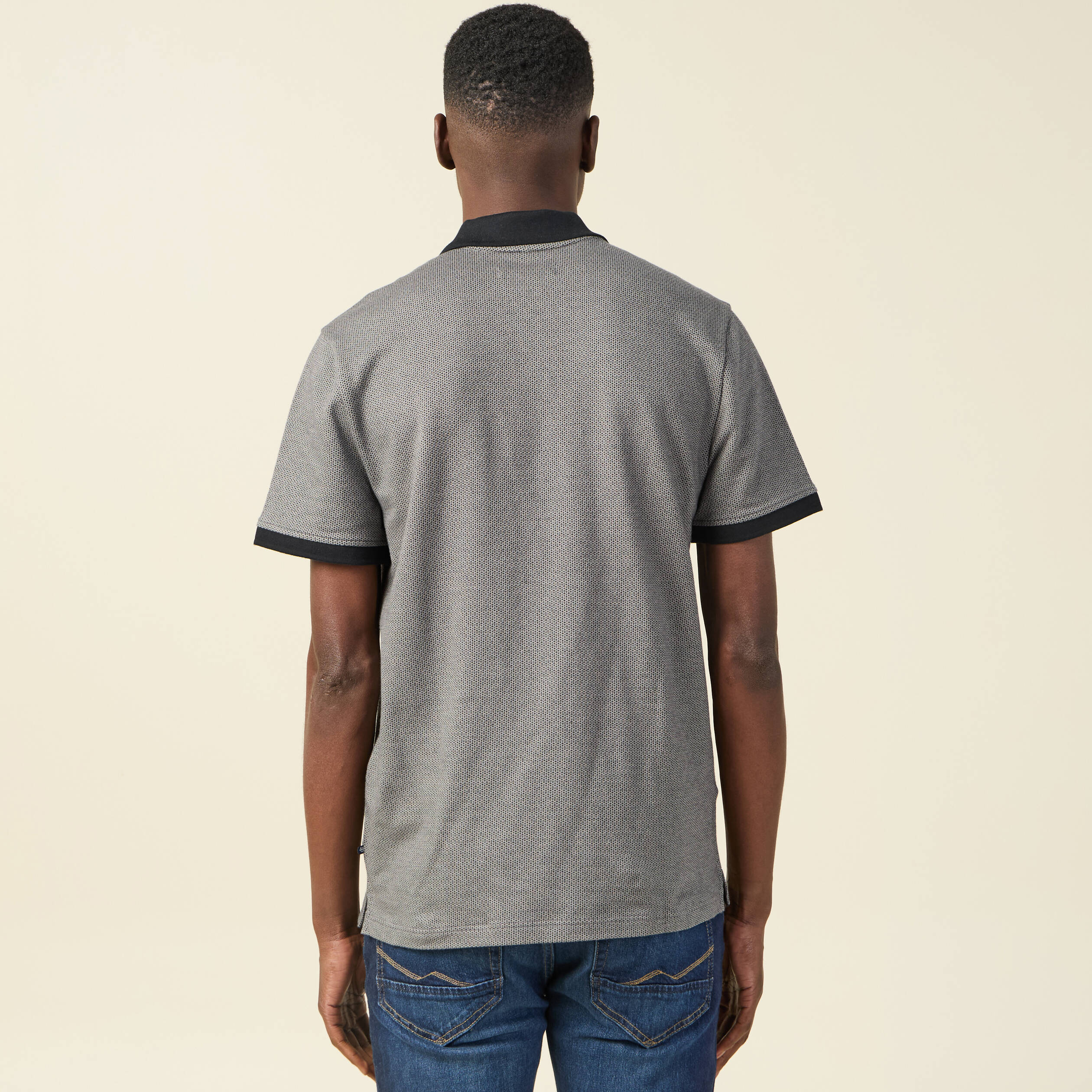 Polo manches courtes gris foncé homme
