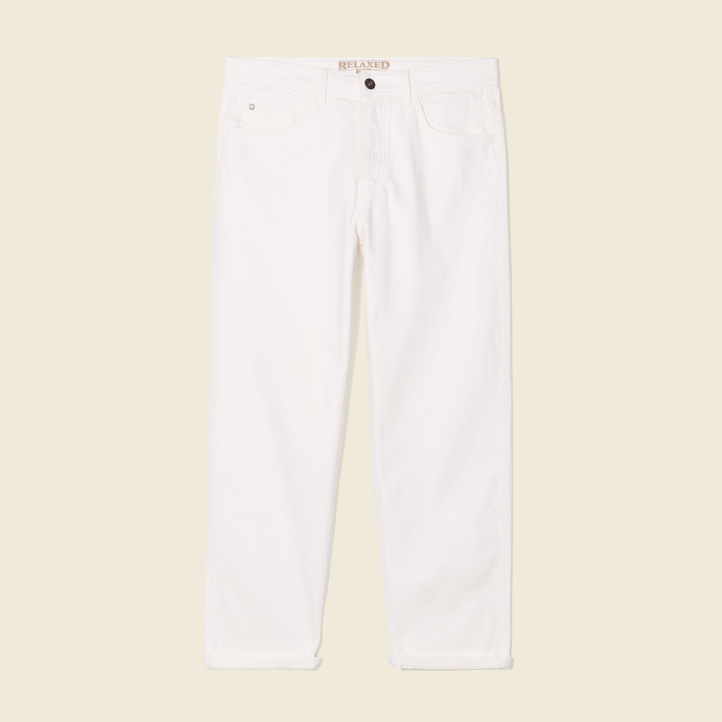 Jeans relaxed 5 poches denim blanc homme