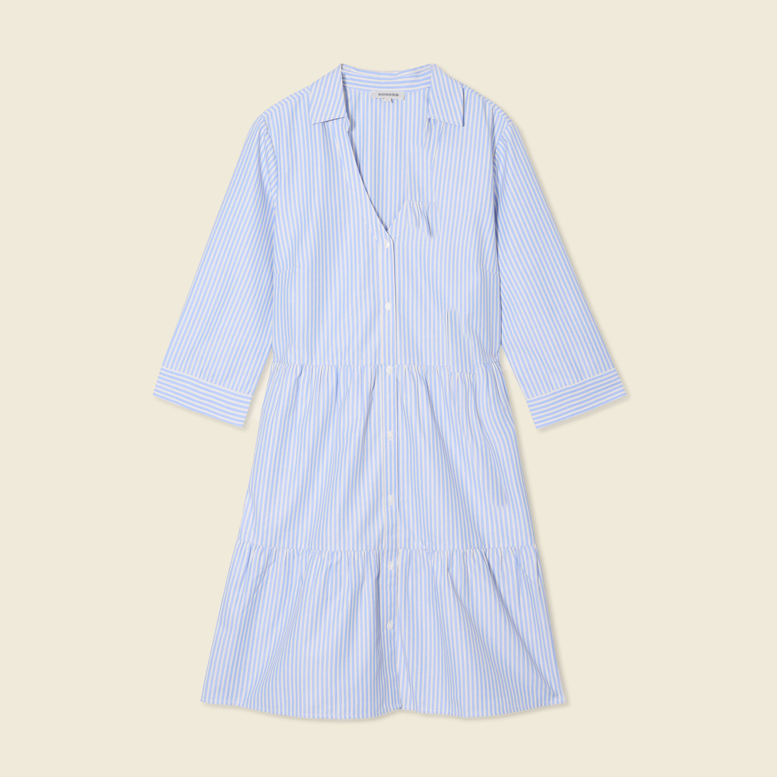 robe trapeze manches 34 bleu ciel femme Robe trapèze manches 3/4 bleu ciel femme