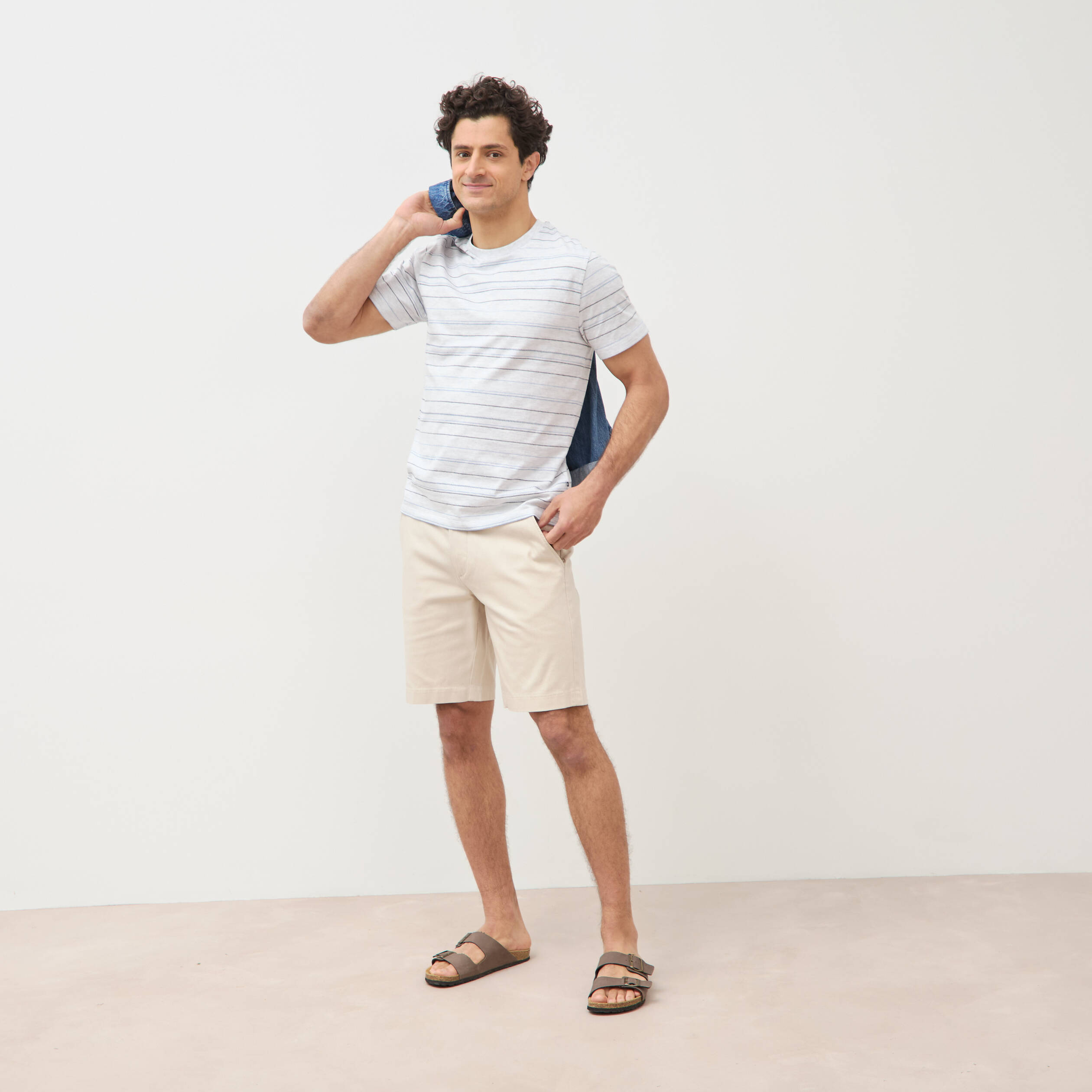 Bermuda gris clair homme