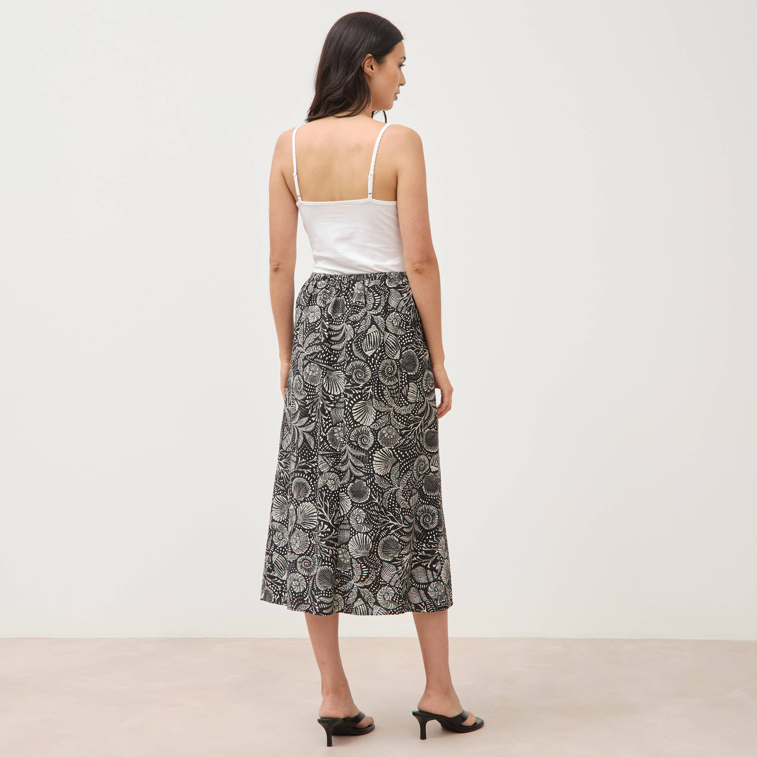 Jupe fluide noir femme