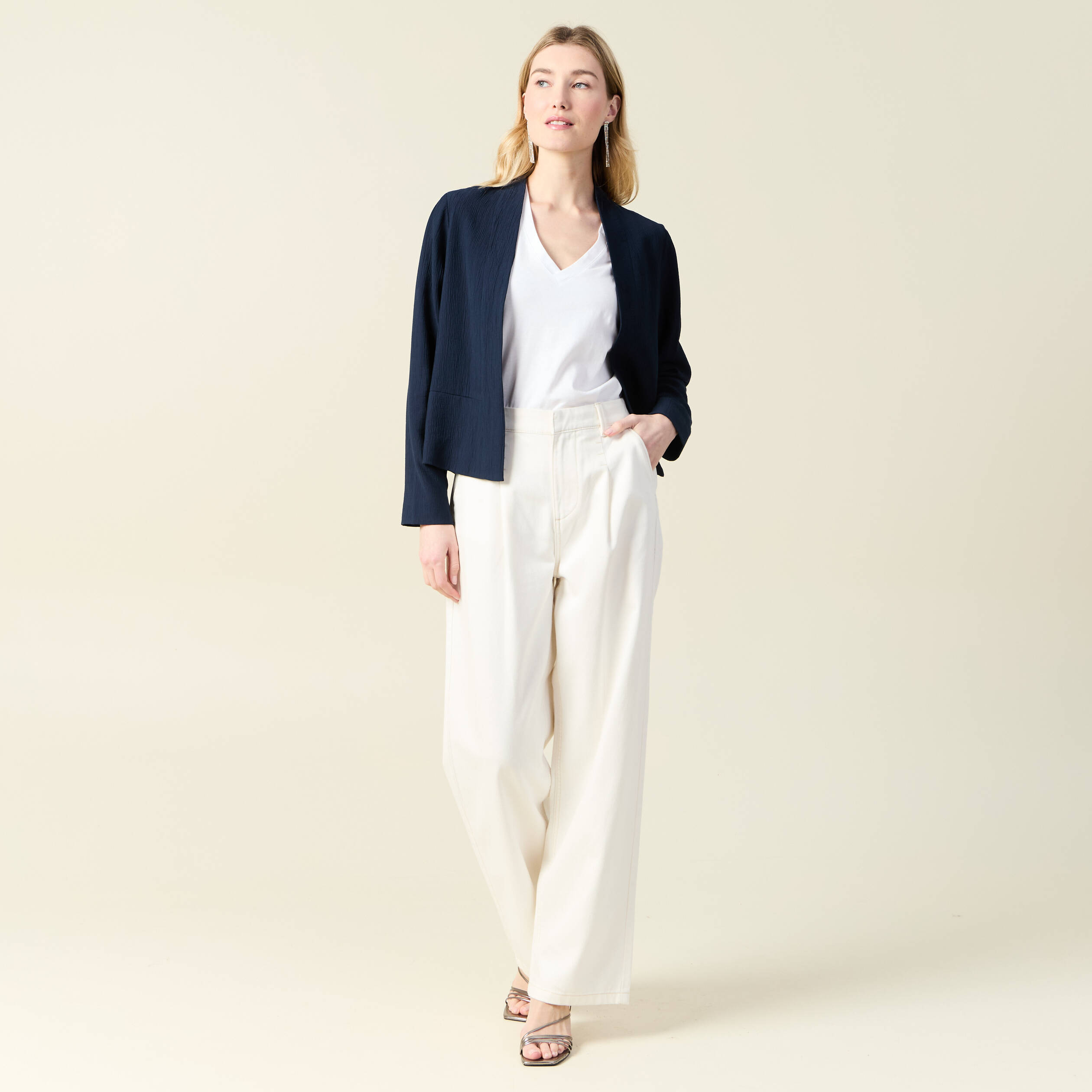 veste esprit blazer fluide bleu marine femme Veste esprit blazer fluide bleu marine femme