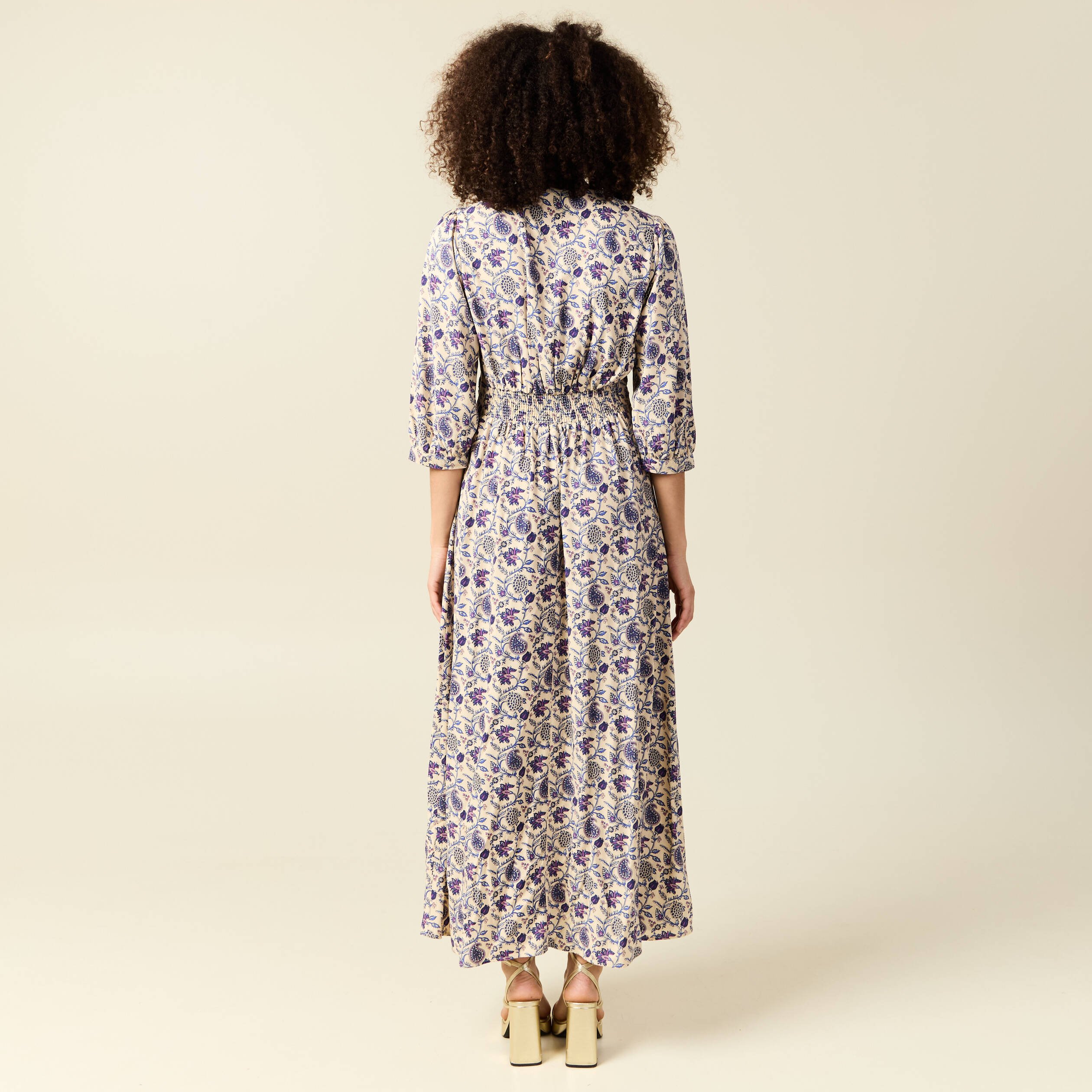 robe col v manches longues bleu femme Robe col V manches longues bleu femme