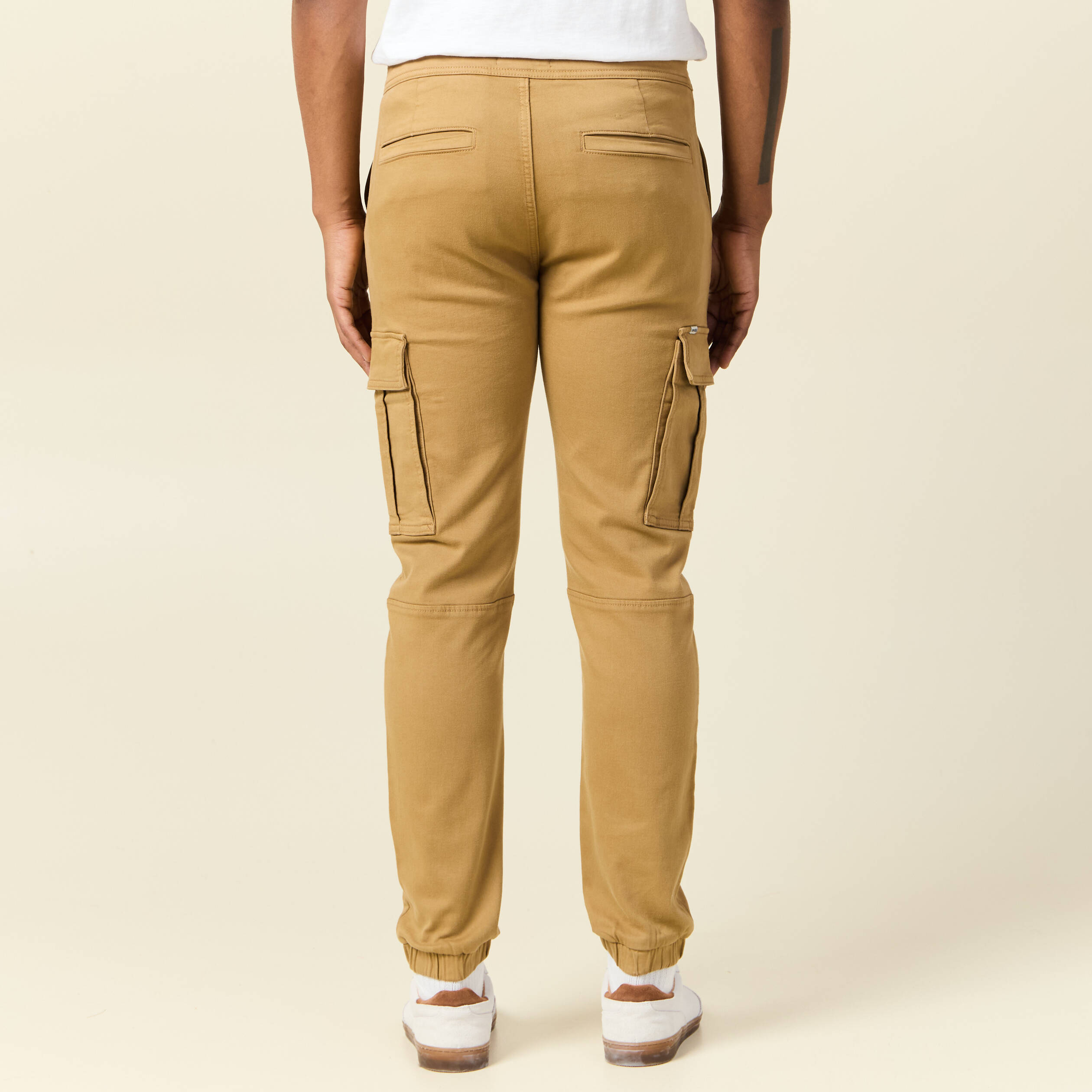 Pantalon cargo à coulisse vert kaki homme