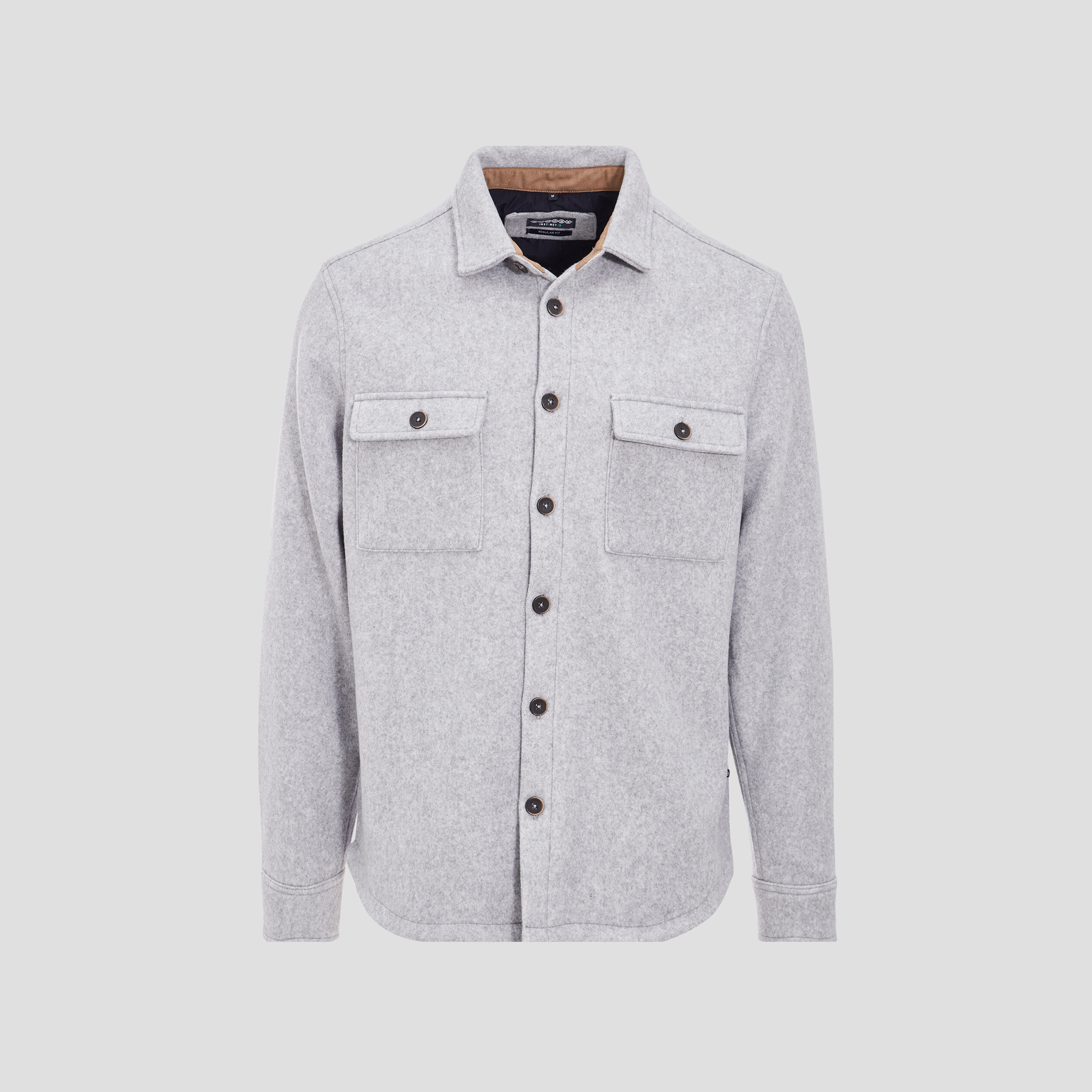 Surchemise manches longues doubl&eacute;e gris fonc&eacute; homme