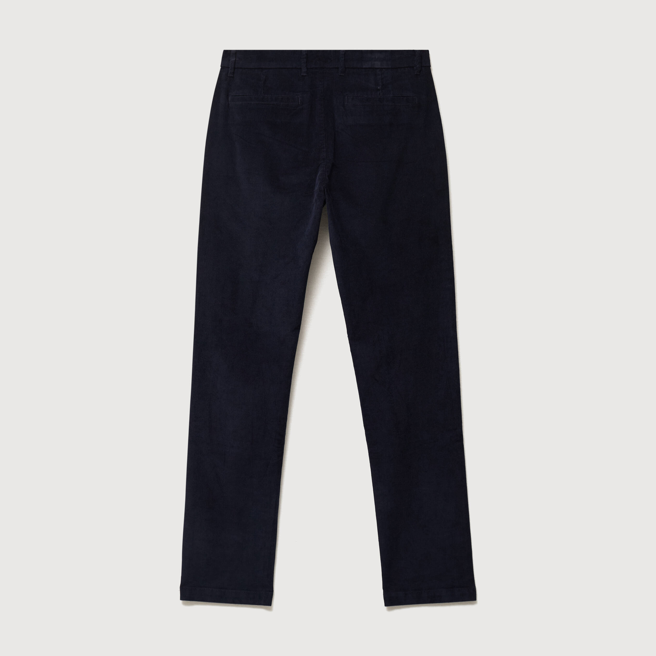 Pantalon straight velours longueur 32 bleu marine homme
