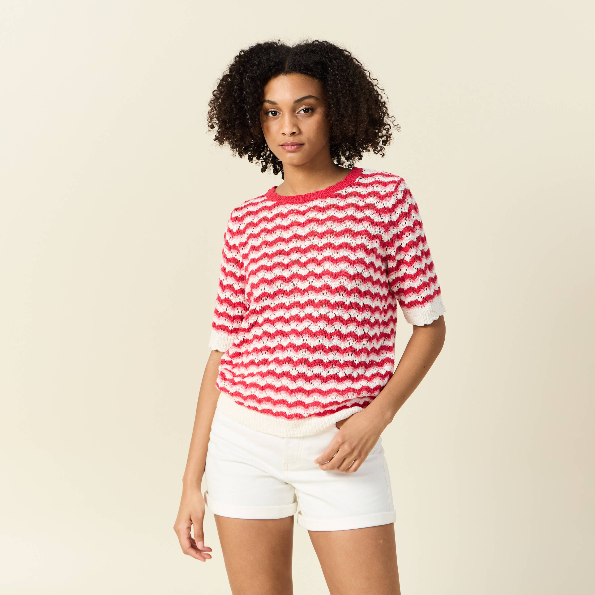 pull manches courtes rouge femme Pull manches courtes rouge femme