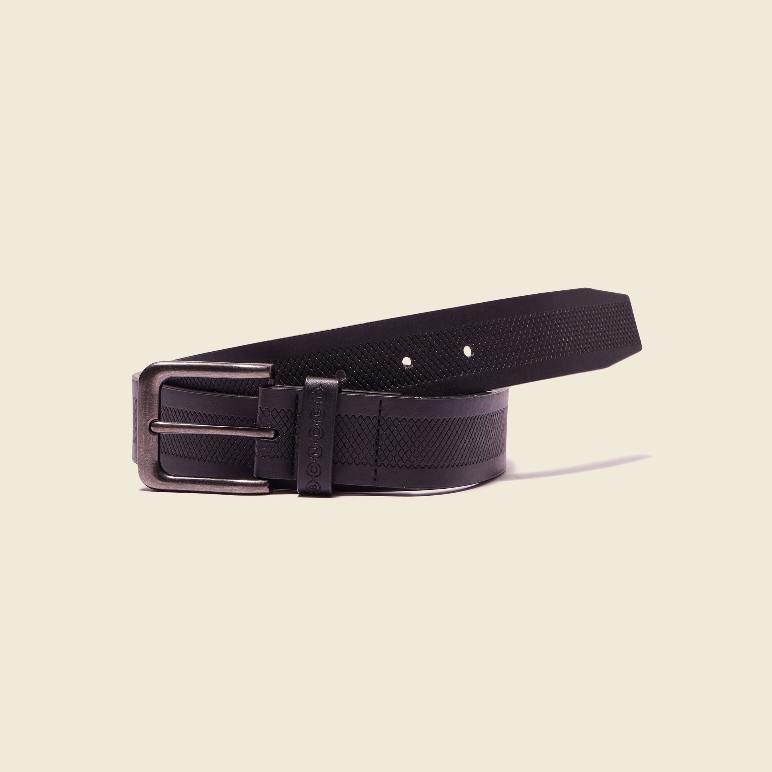 Ceinture embossée noir homme