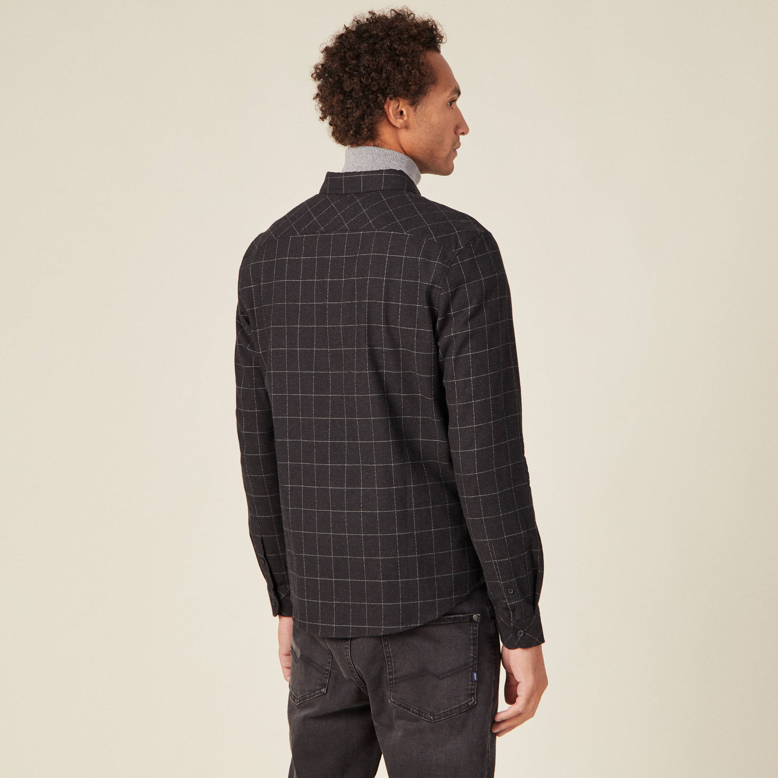 chemise manches longues gris fonce homme Chemise manches longues gris foncé homme