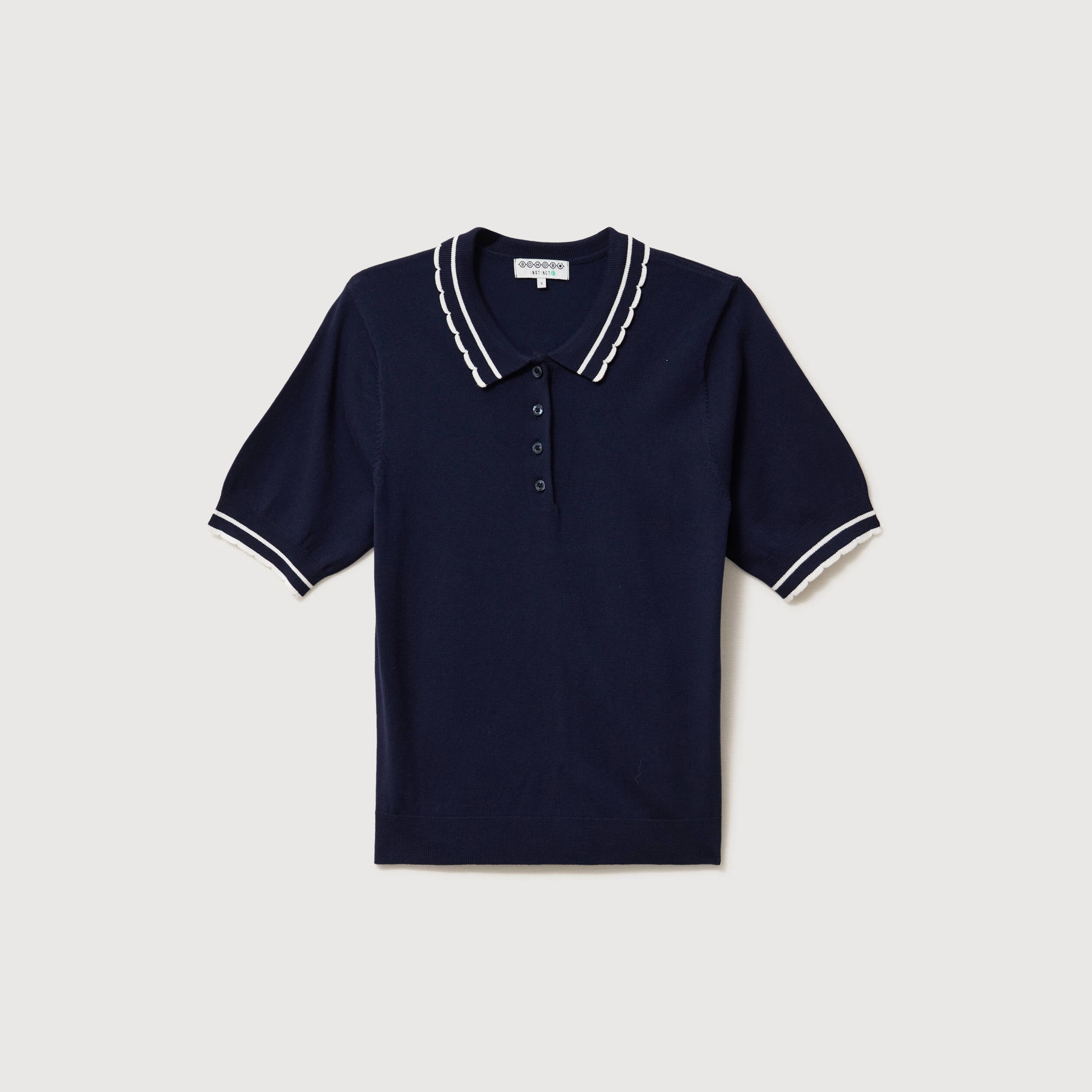 Polo manches courtes bleu marine femme