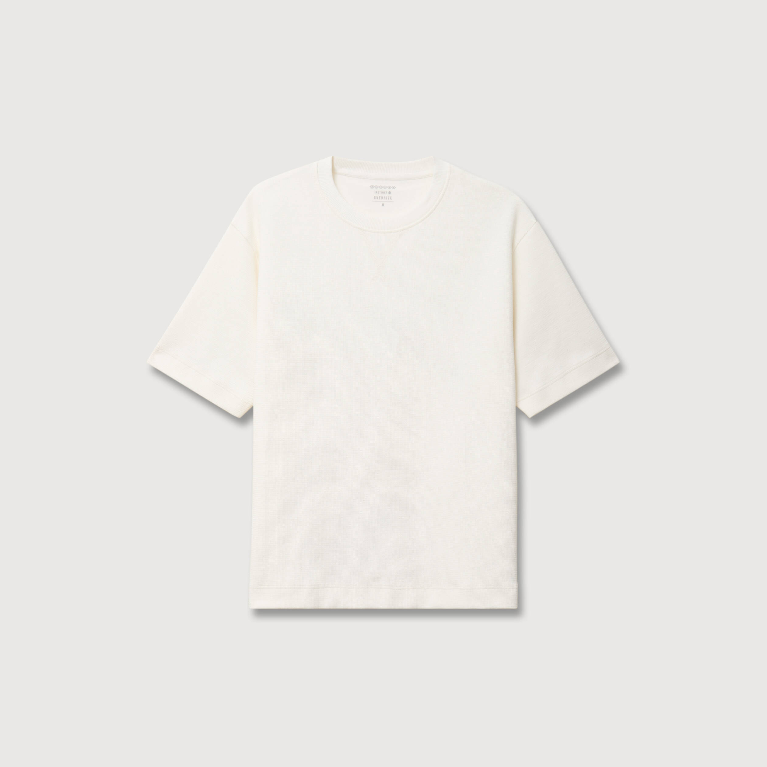 T-shirt ample col rond manches courtes ecru homme