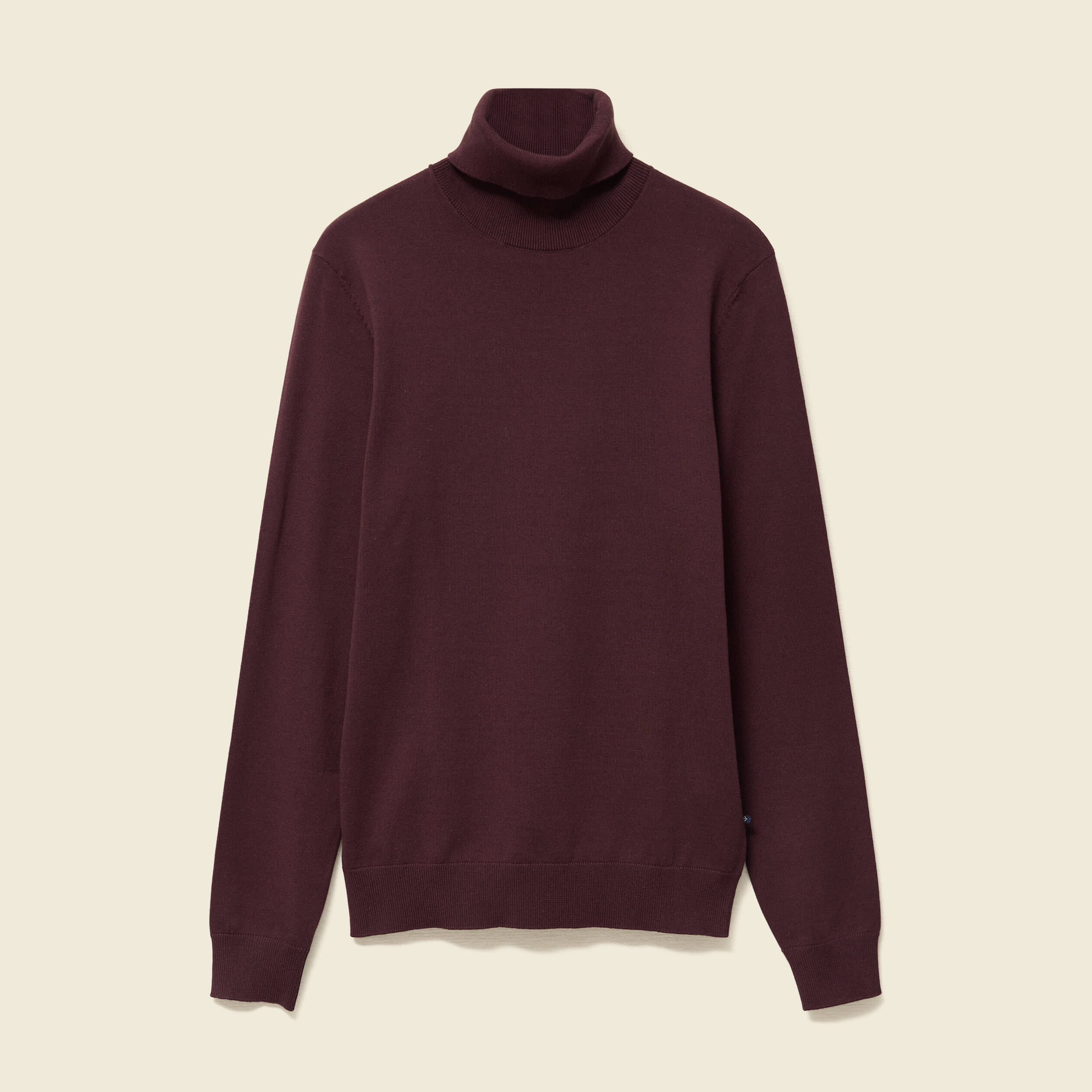 Pull droit court manches longues bordeaux homme