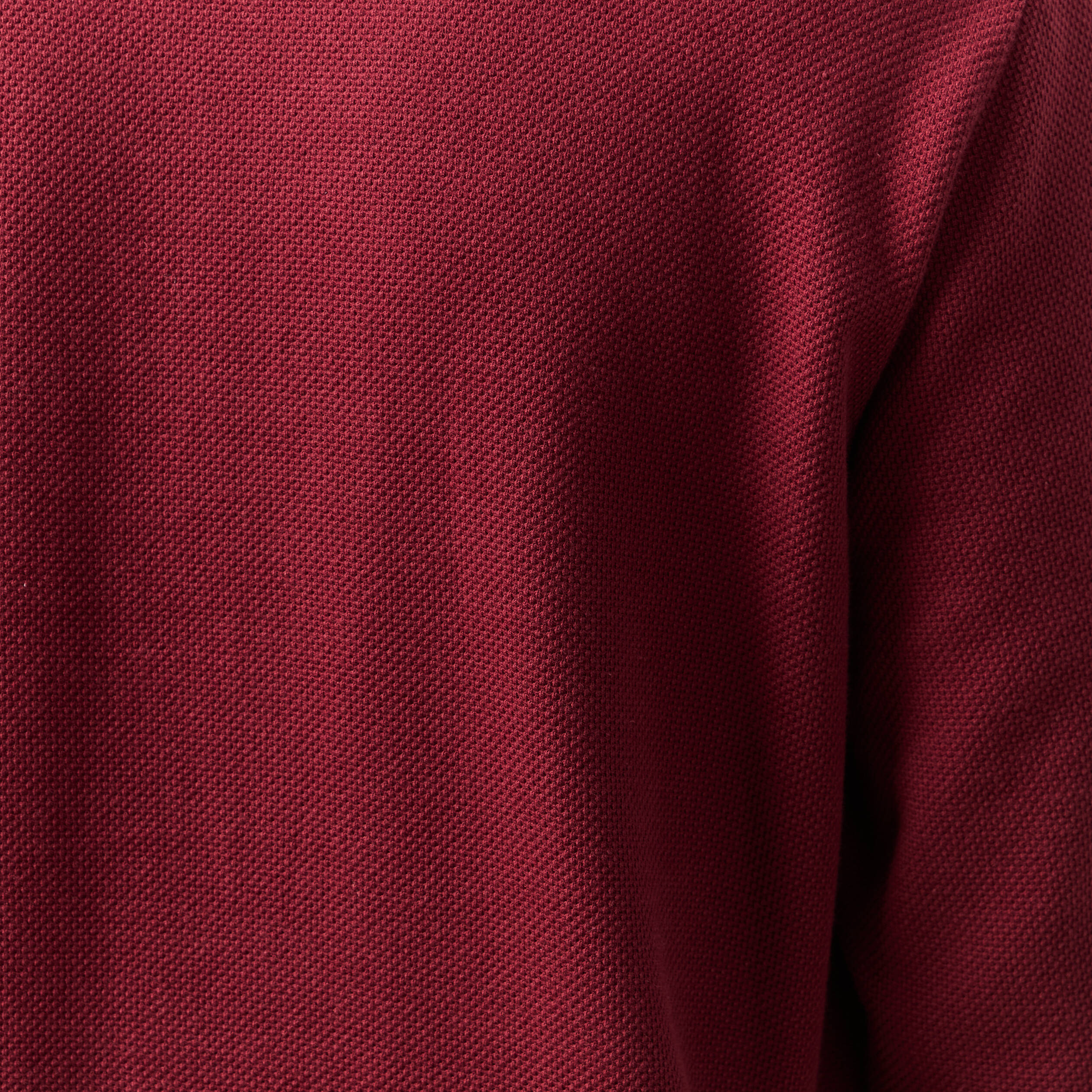 Polo manches longues en coton bordeaux homme