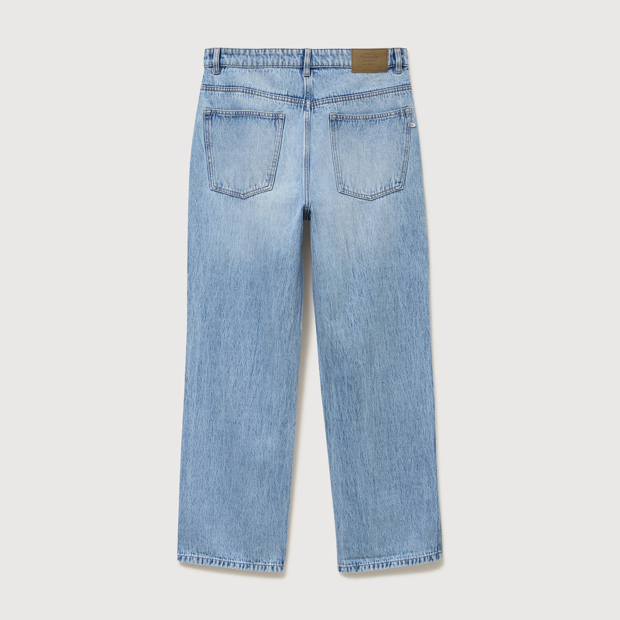 Jeans loose longueur 34 en coton denim snow bleach homme