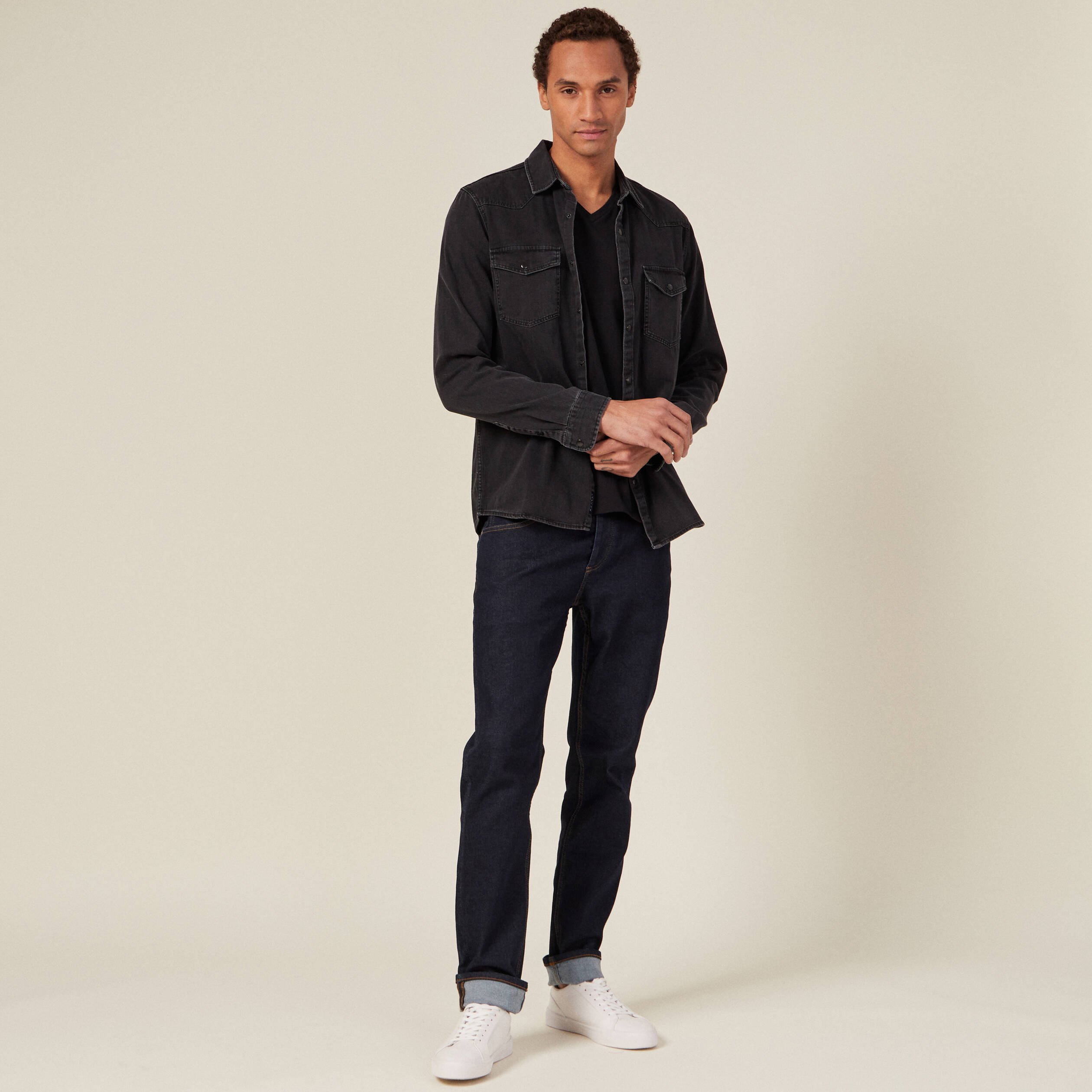 t shirt col v homme instinct noir homme T-shirt col V homme Instinct noir homme
