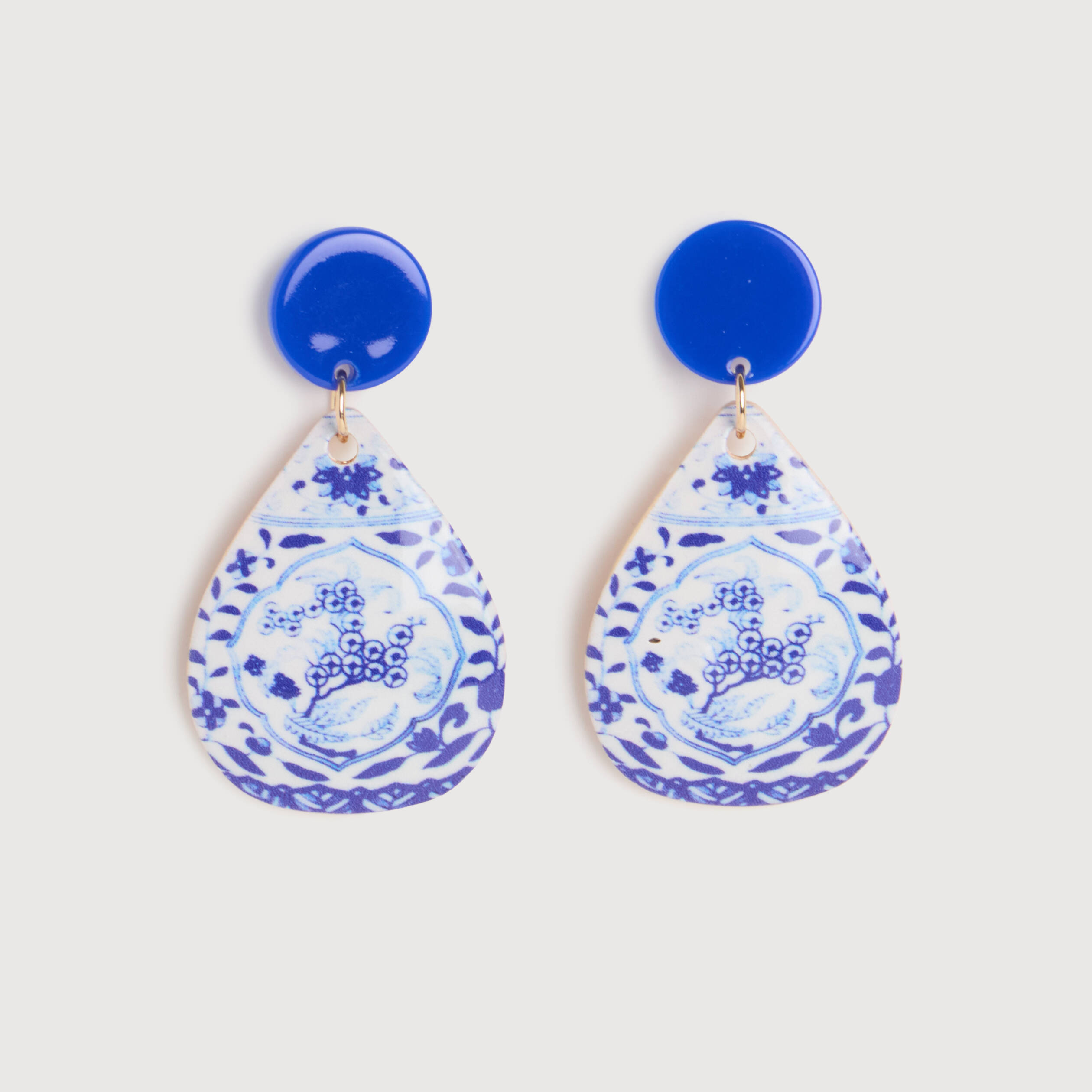 Boucles d'oreilles bleu electrique femme