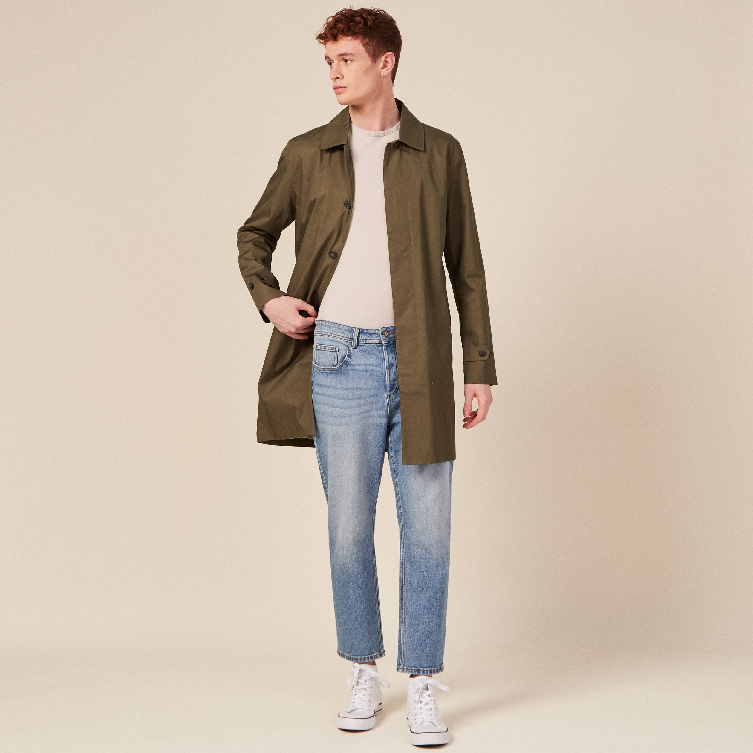 Trench homme kaki cheap