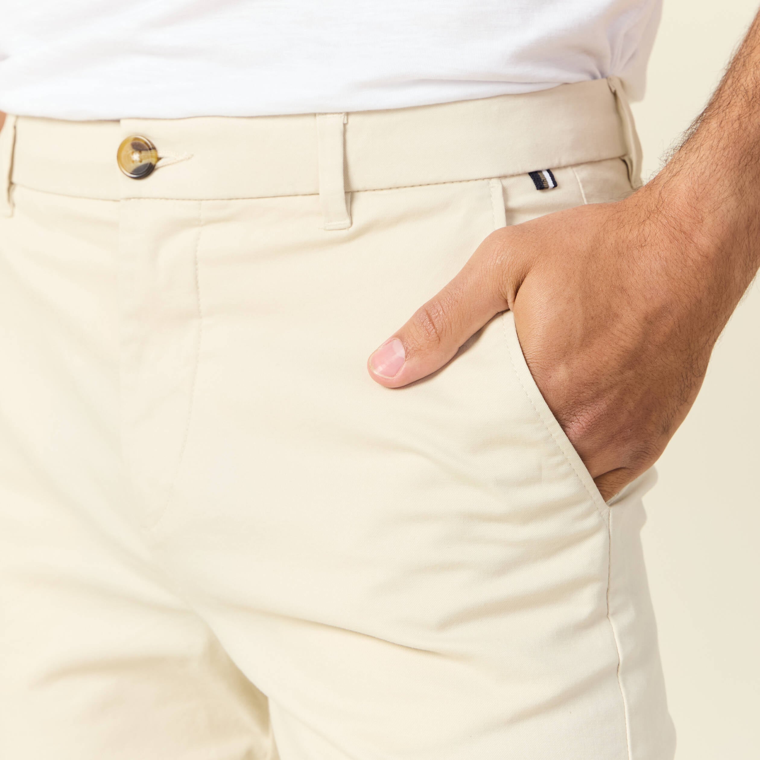 Pantalon chino longueur 32 sable homme