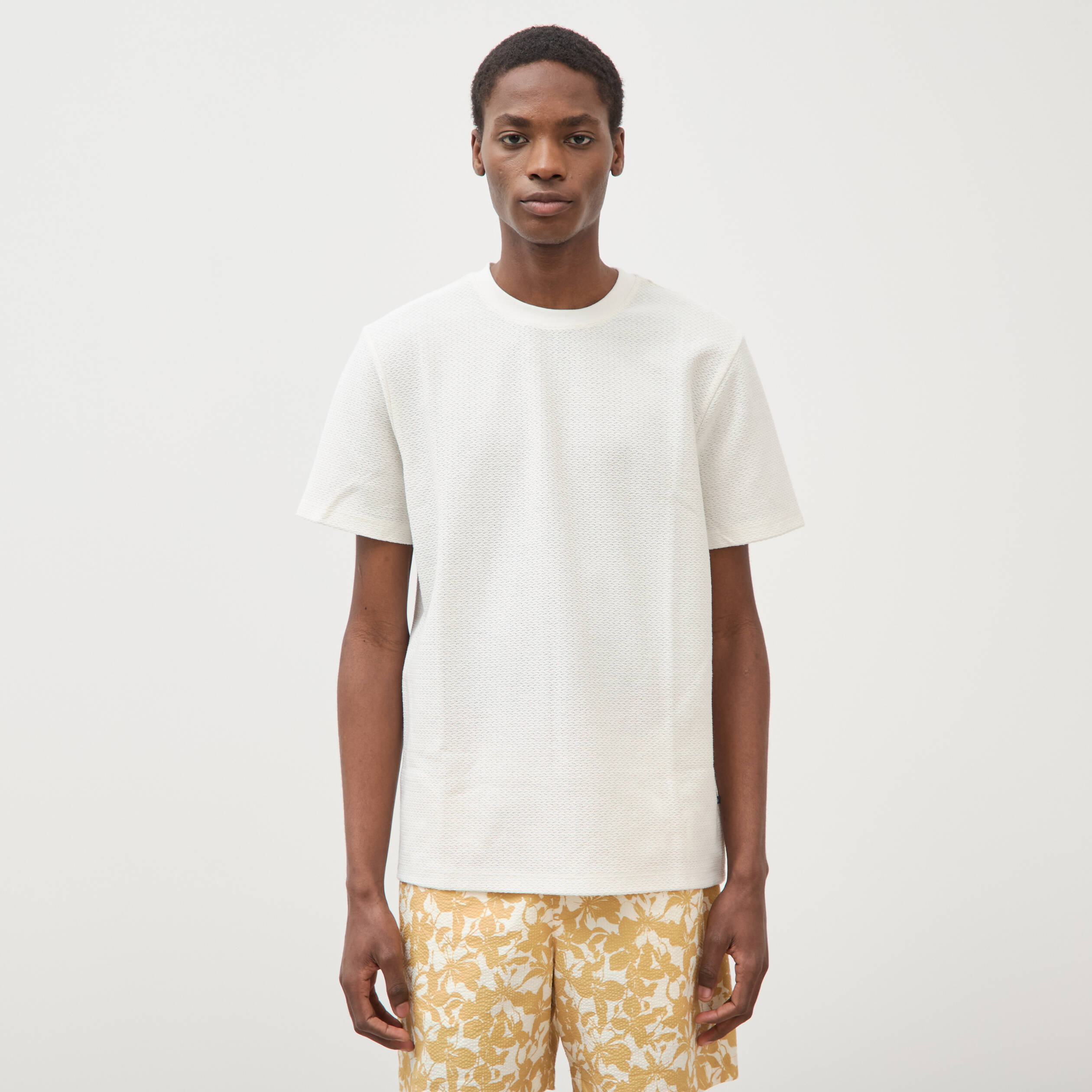 T-shirt manches courtes ecru homme