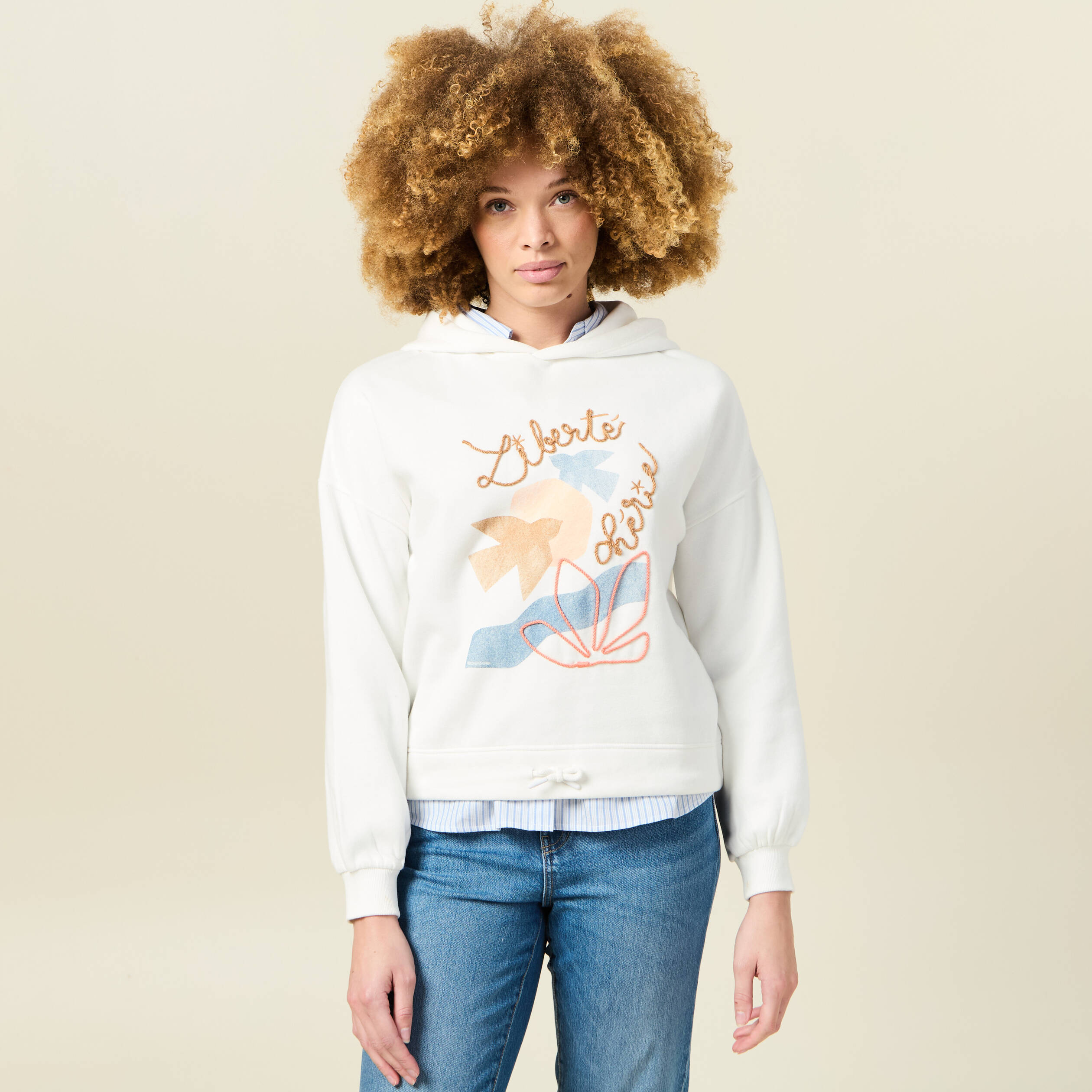 sweat a capuche ecru femme Sweat à capuche ecru femme