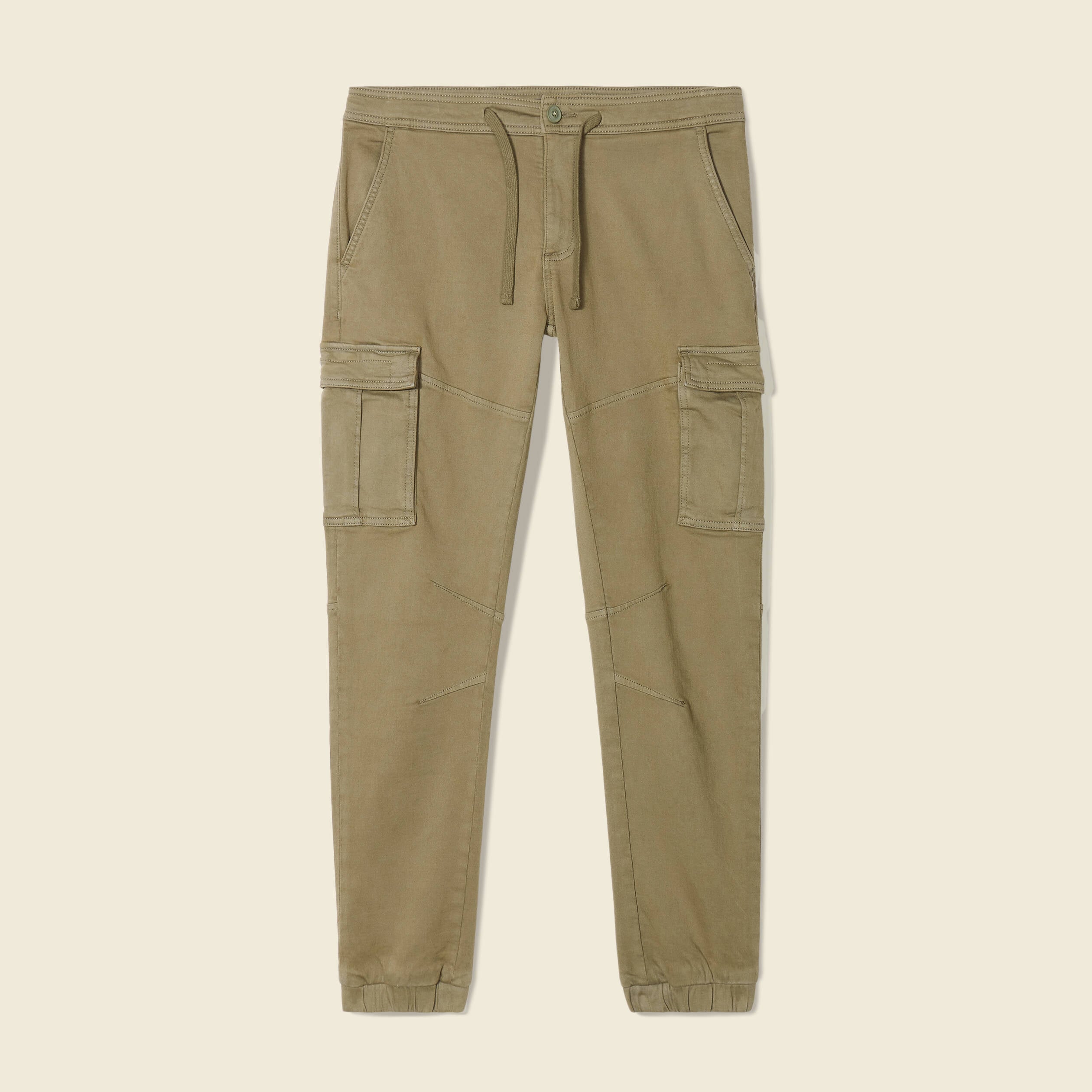 Pantalon battle bas resserr&eacute; vert kaki homme