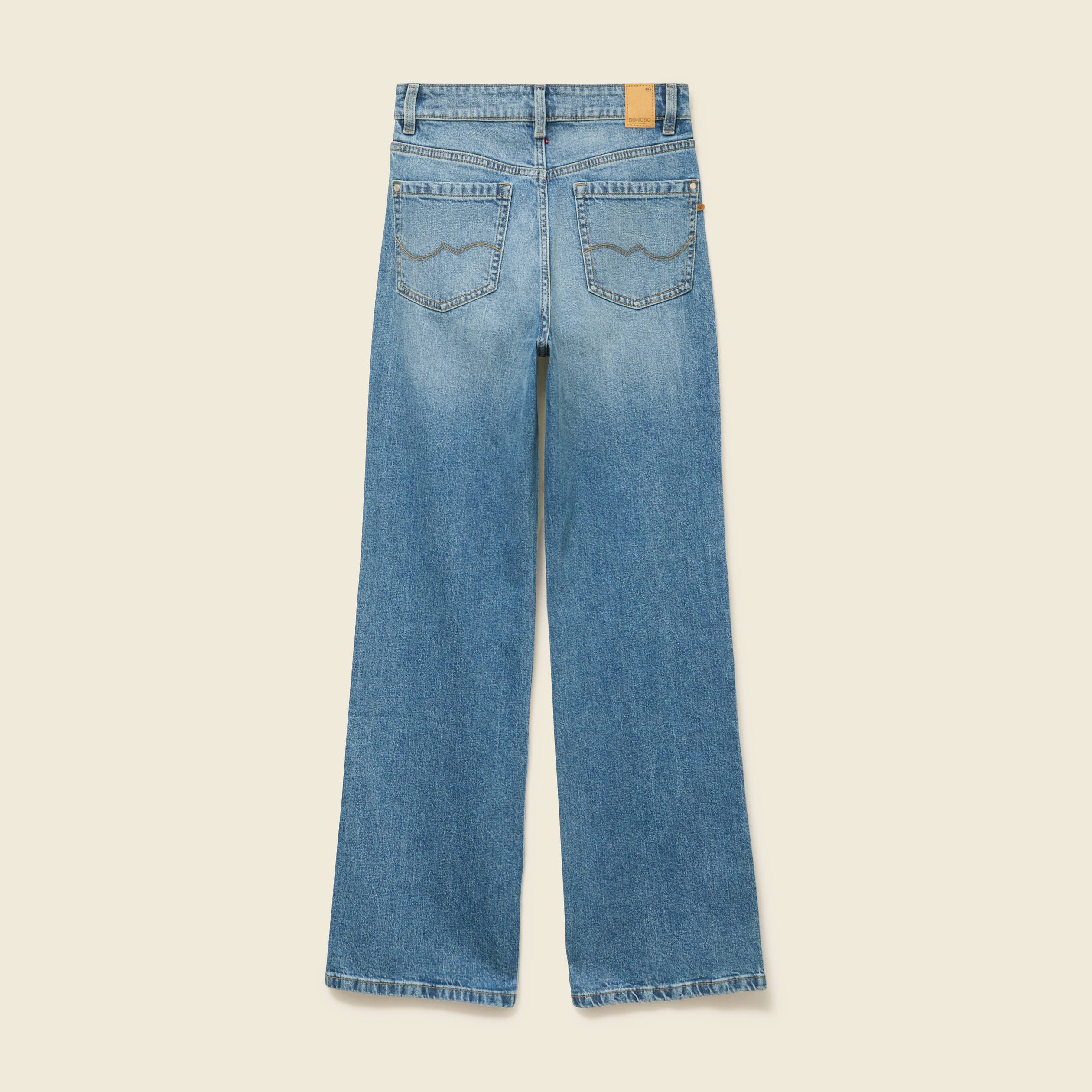 jeans large taille haute denim stone femme Jeans large taille haute denim stone femme