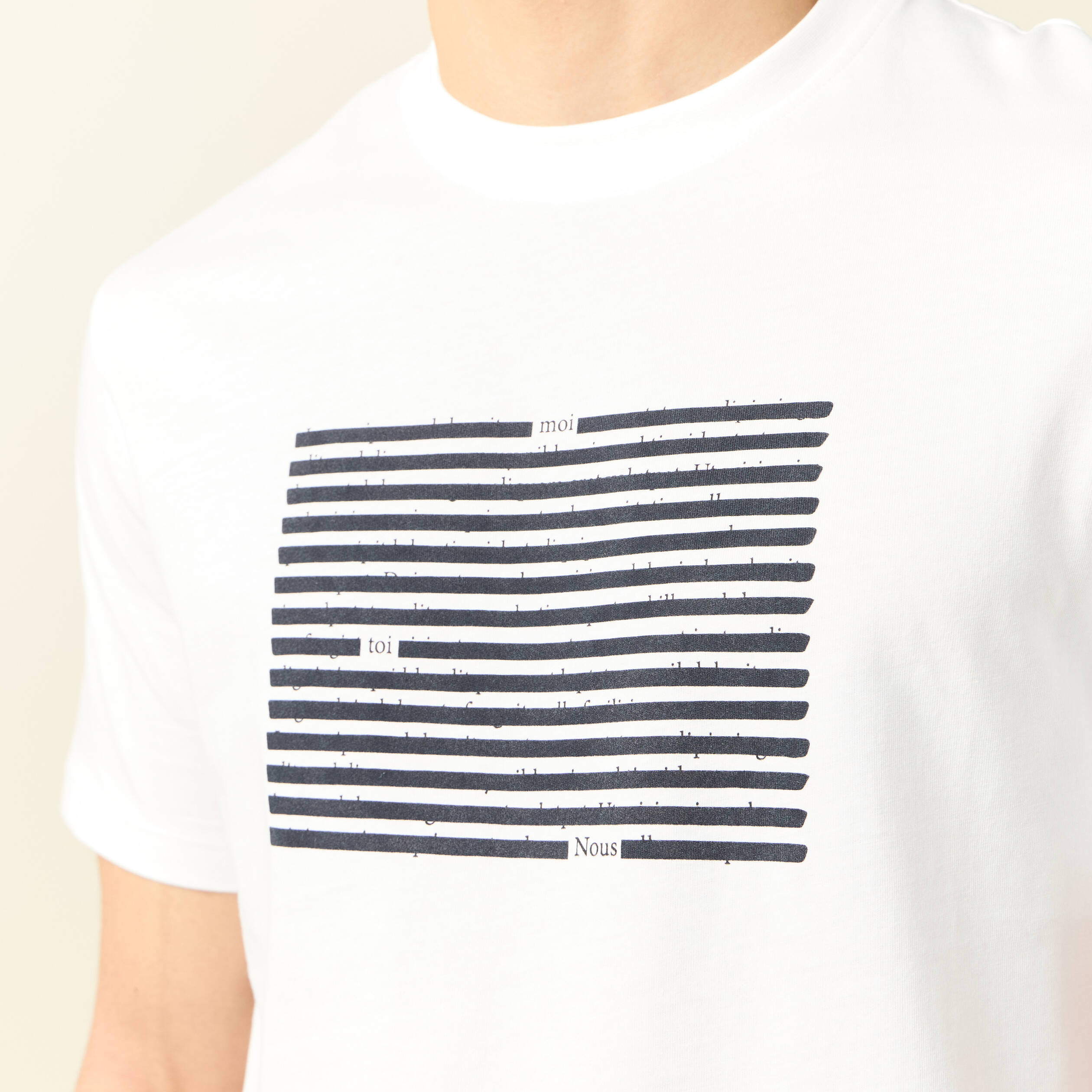 t shirt manches courtes ecru homme T-shirt manches courtes ecru homme