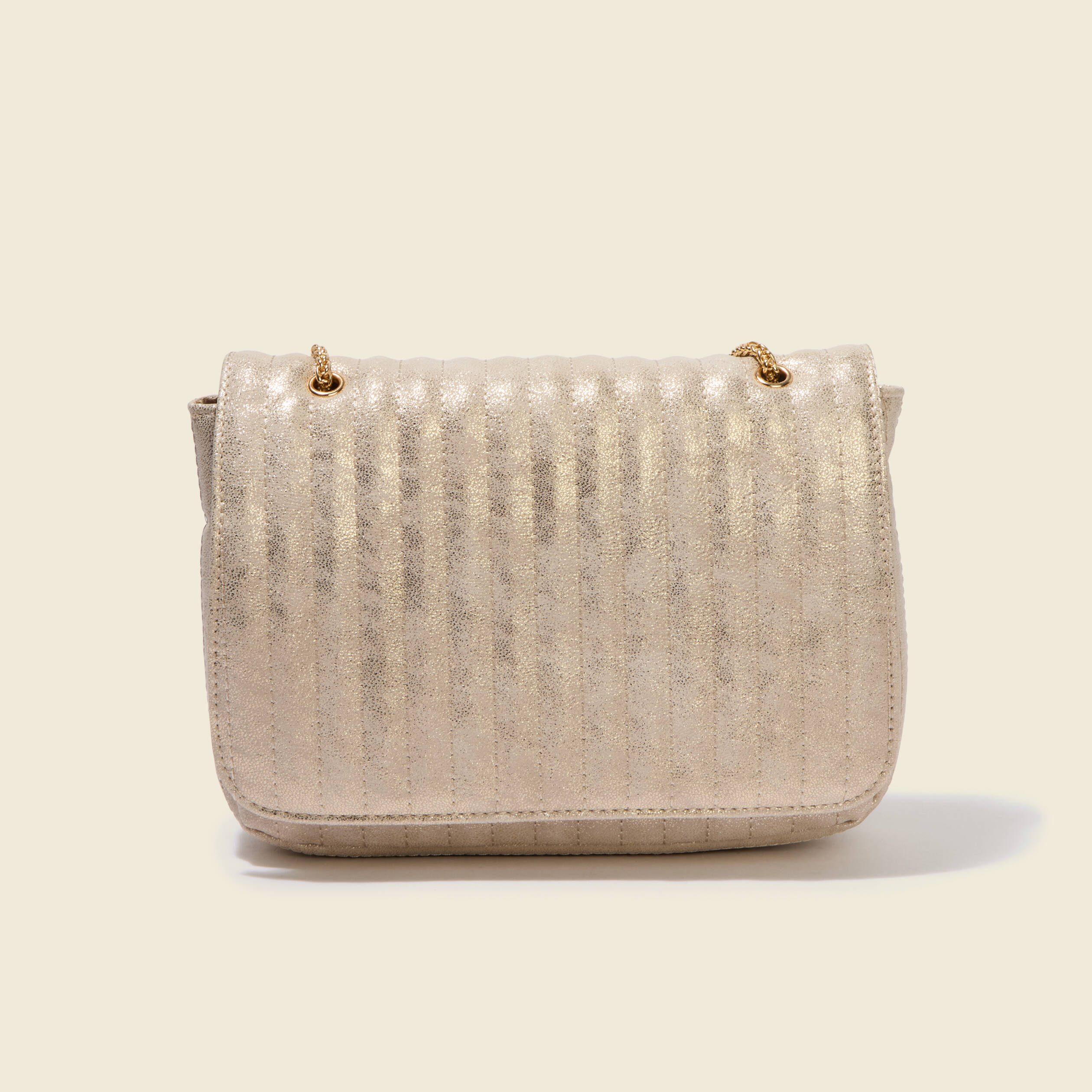 Sac bandouli&egrave;re avec doublure couleur or femme