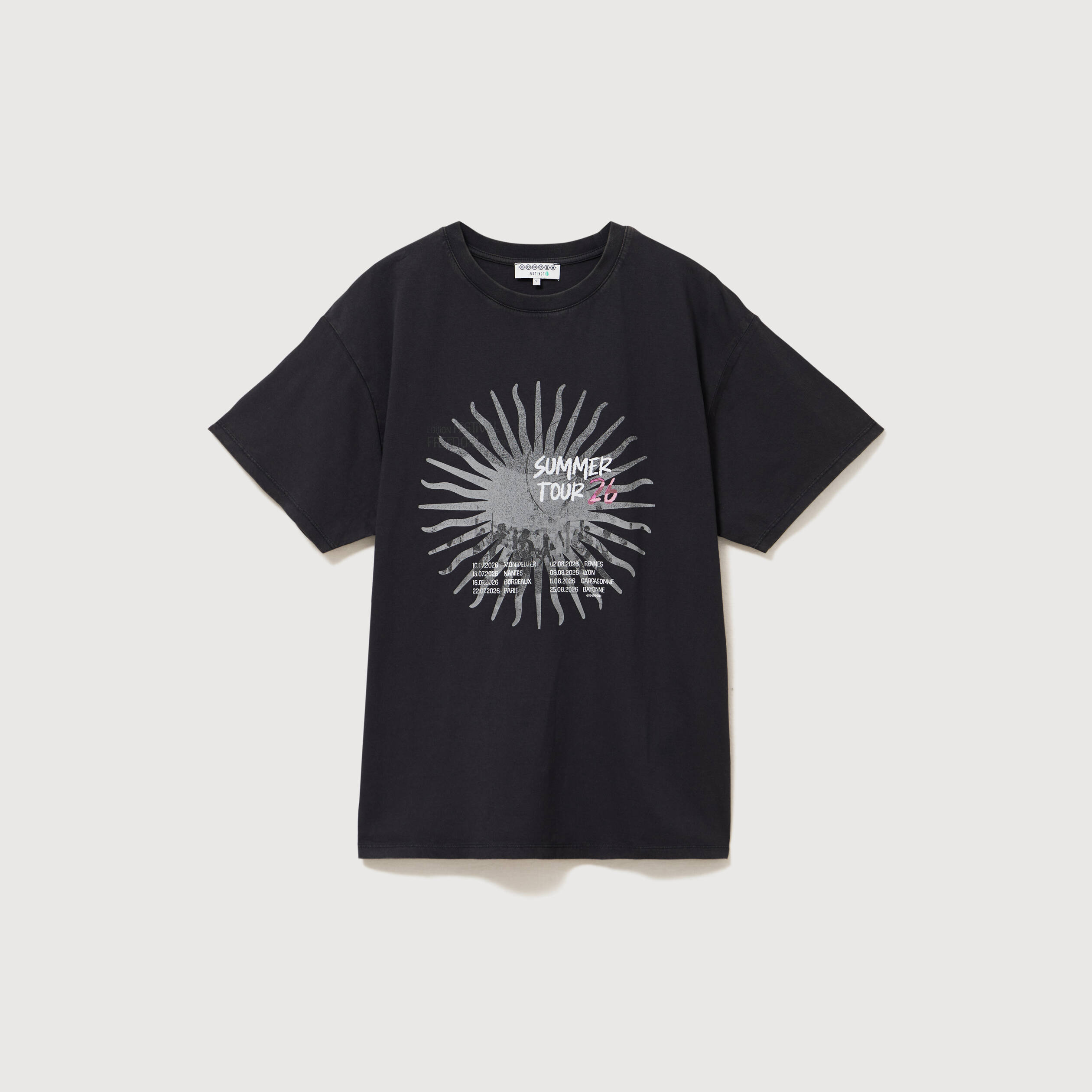 T-shirt oversize en coton noir femme