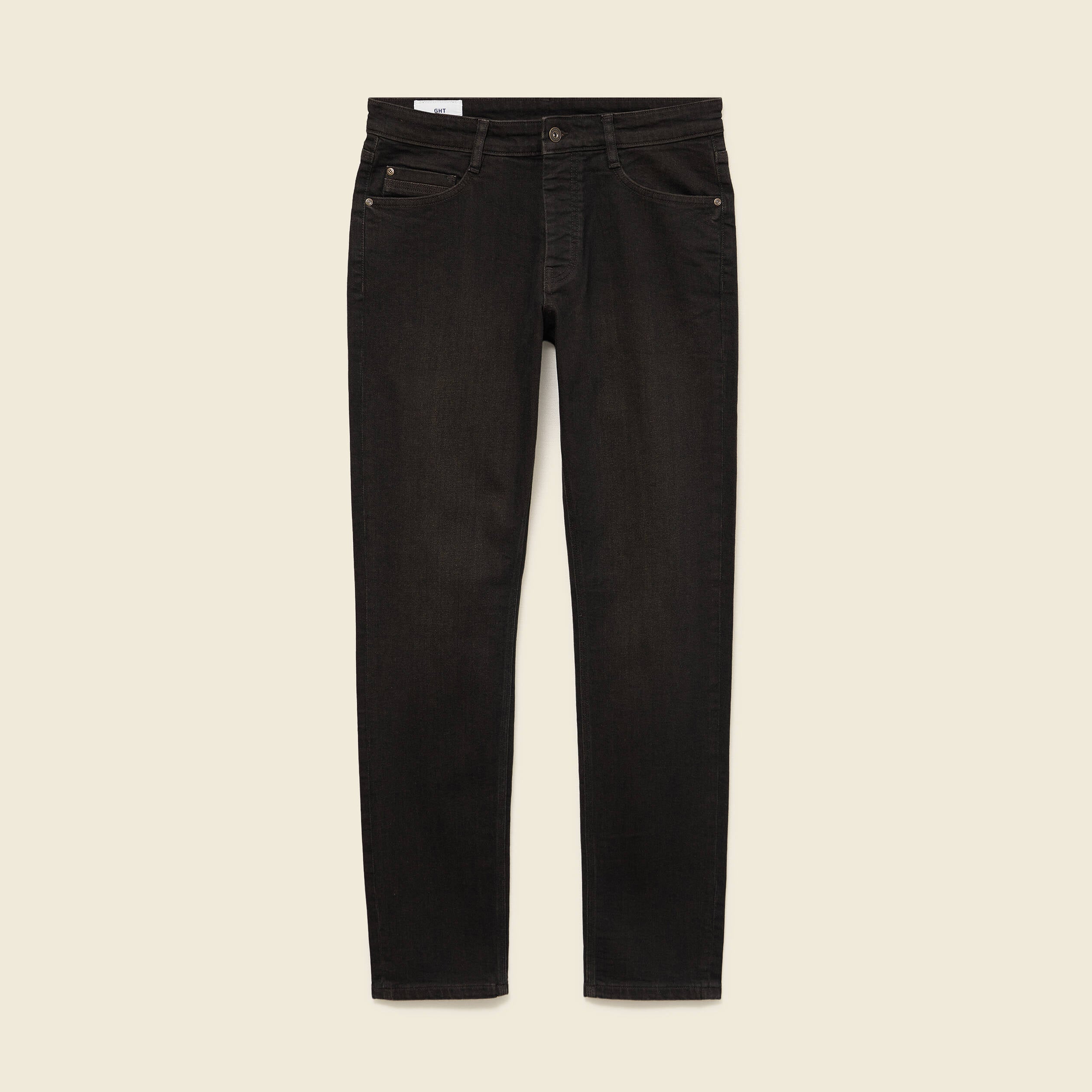 Jeans straight 5 poches marron homme
