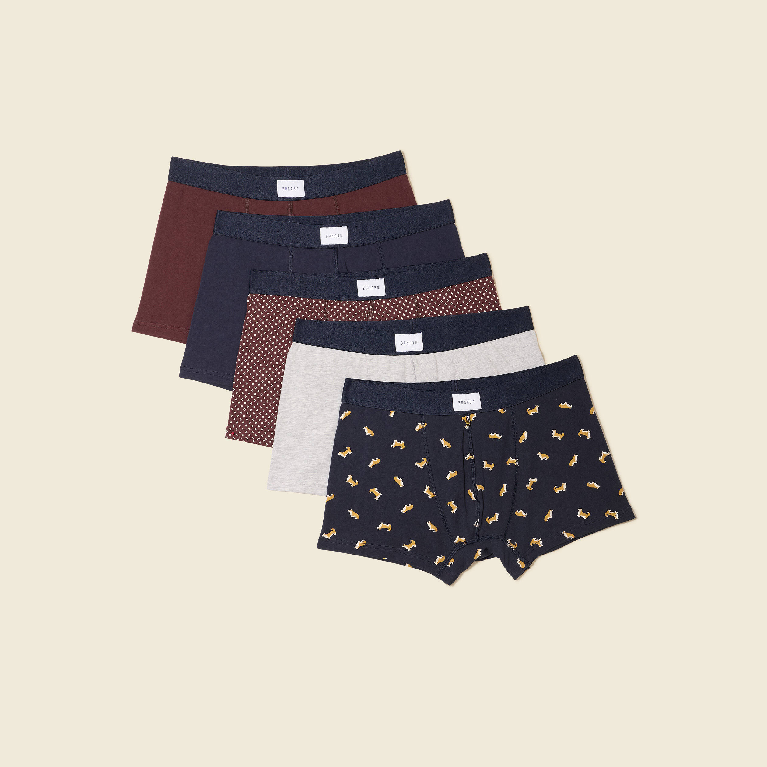lot 5 boxers bleu marine homme Lot 5 boxers bleu marine homme