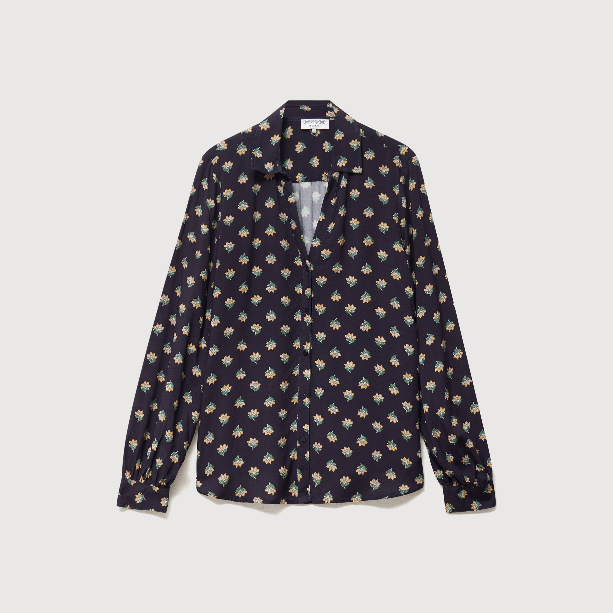 Blouse manches longues bleu marine femme