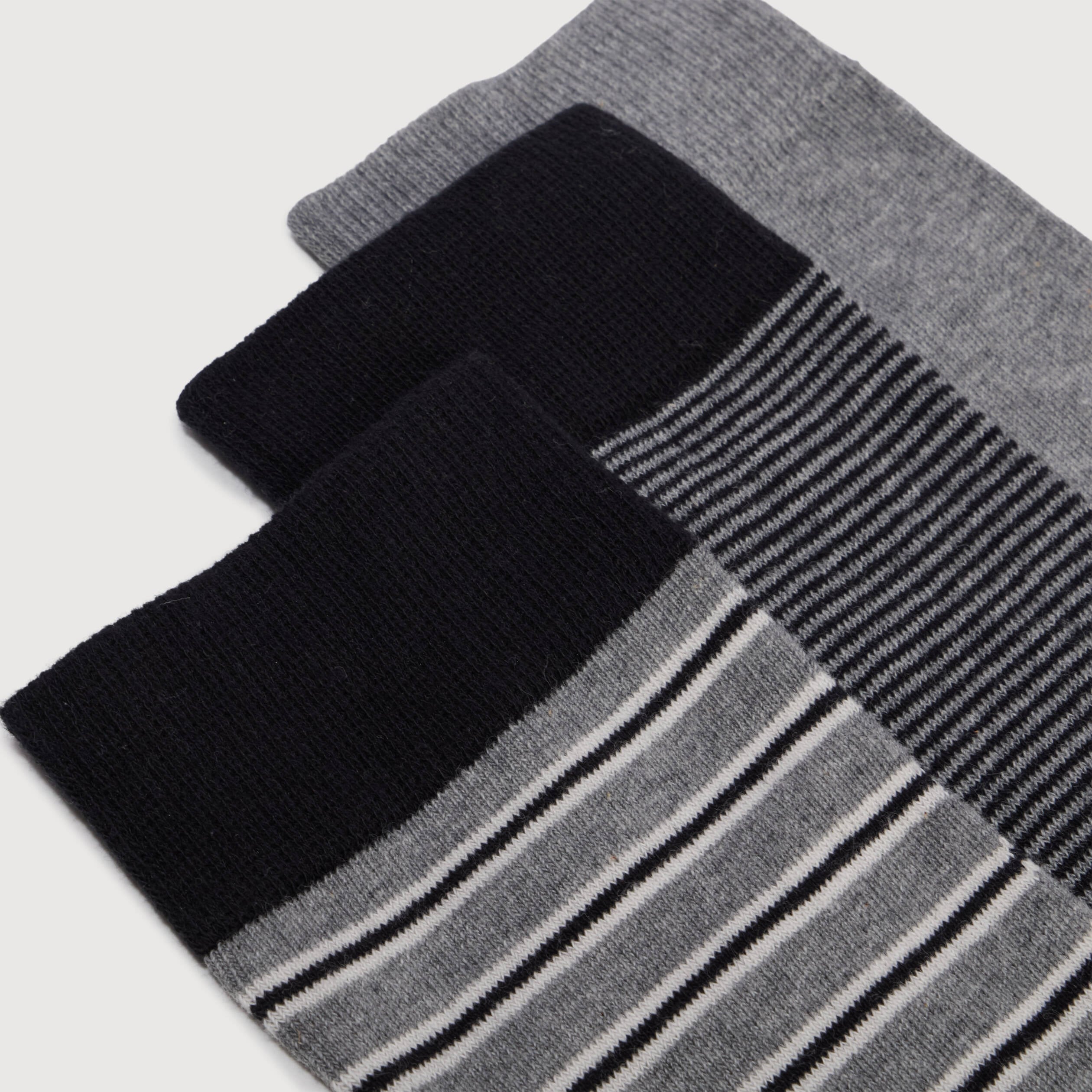 Lot de 3 paires chaussettes hautes noir homme