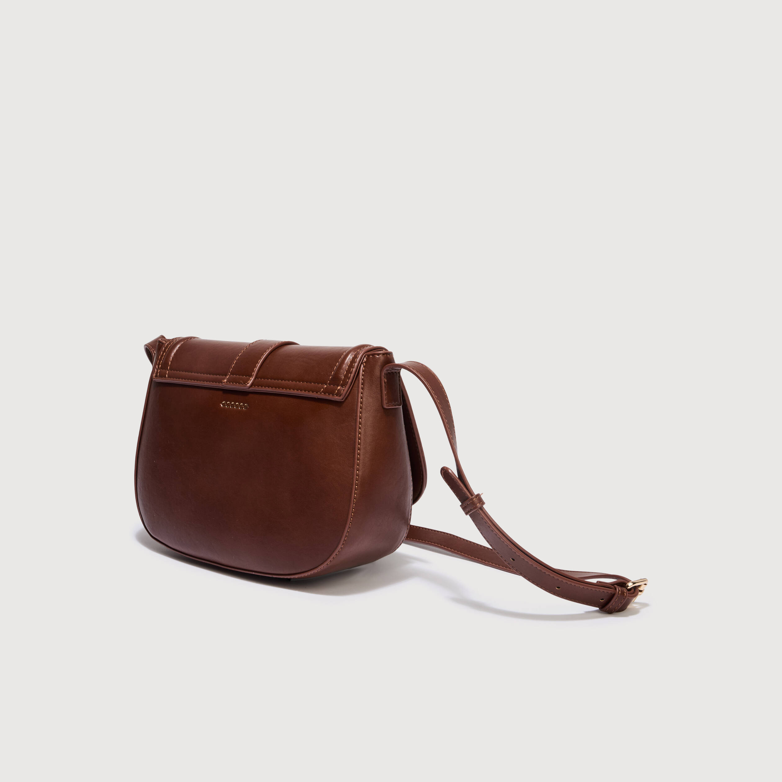 Sac bandouli&egrave;re avec doublure marron fonc&eacute; femme