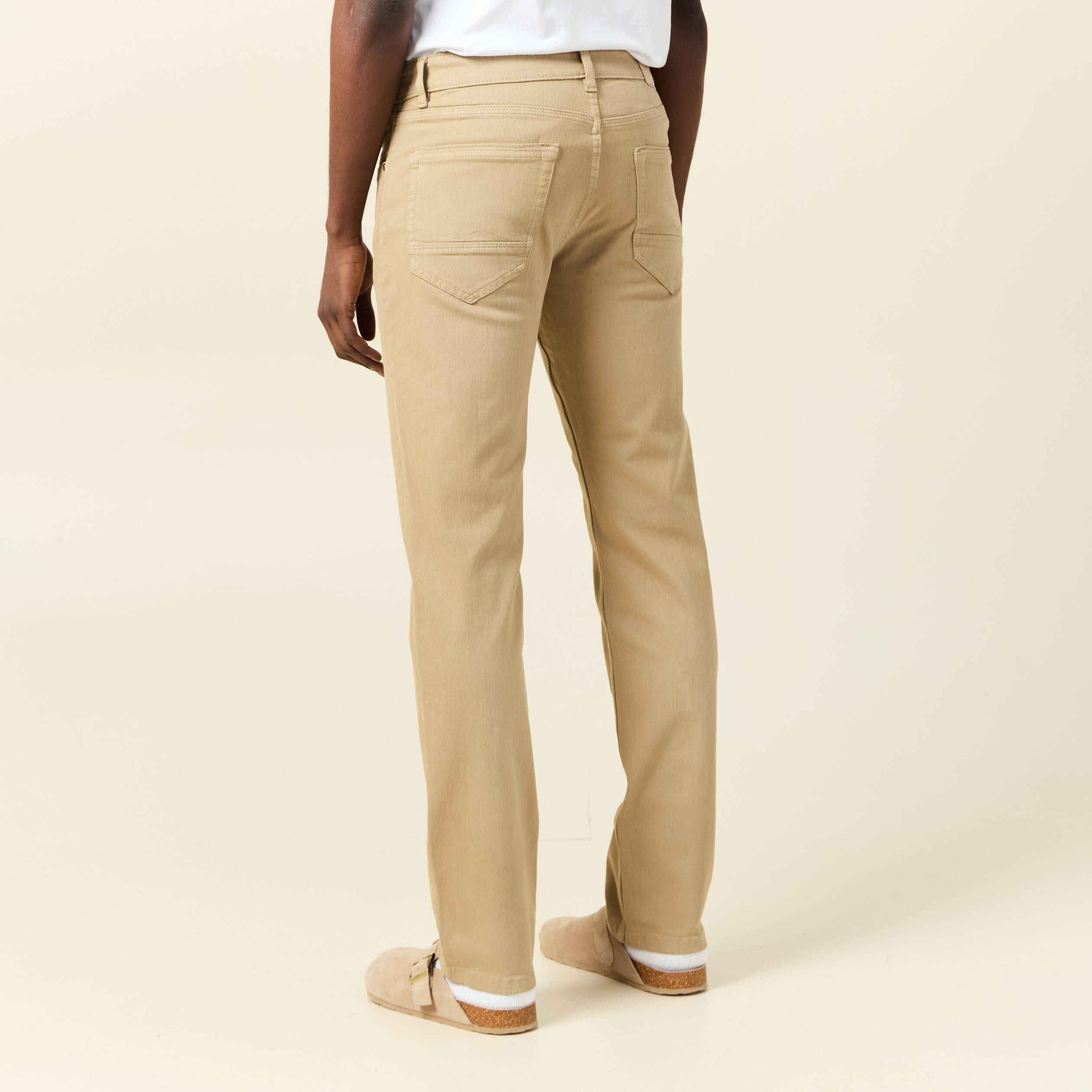 Jeans éco-responsable regular denim beige homme