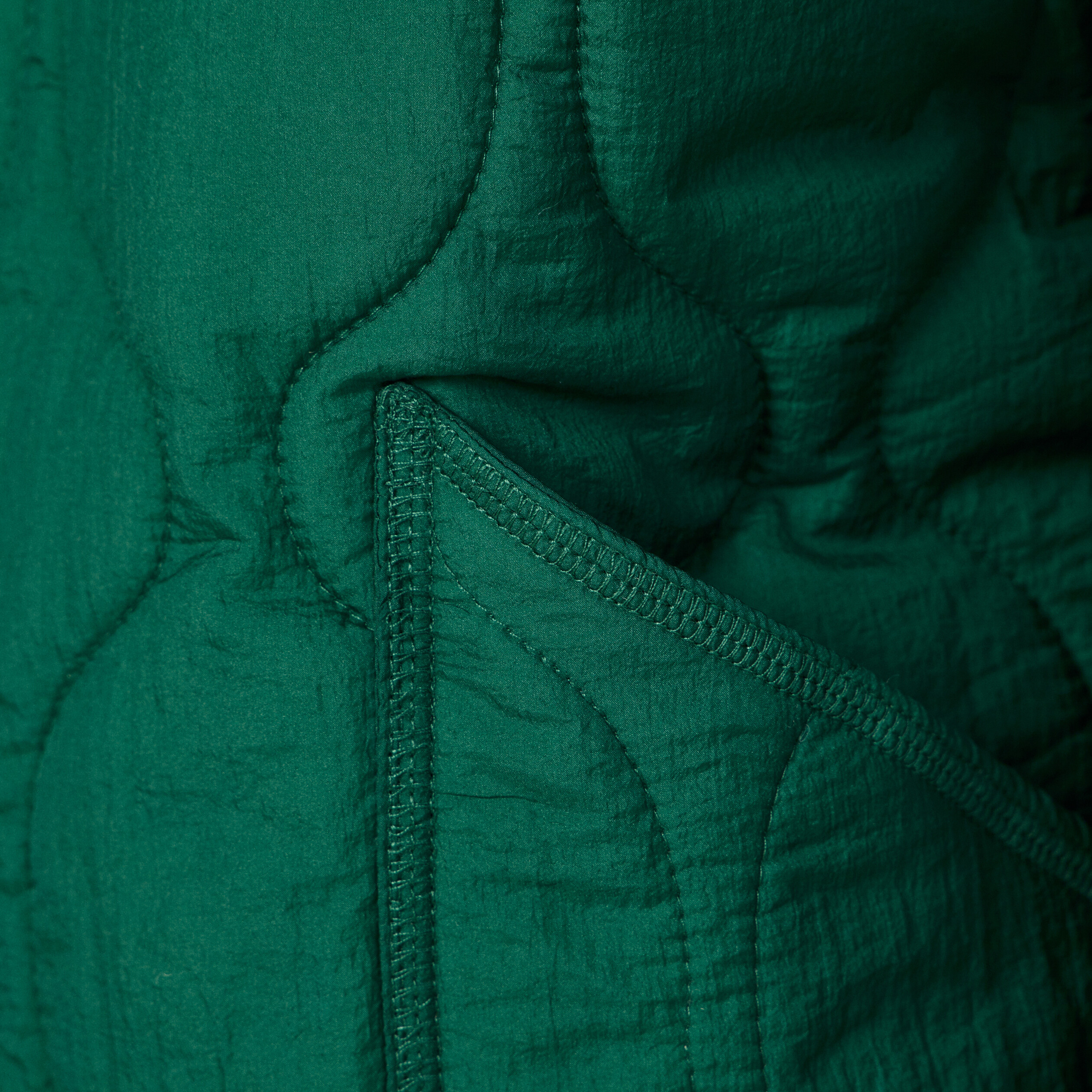Doudoune droite à capuche vert femme