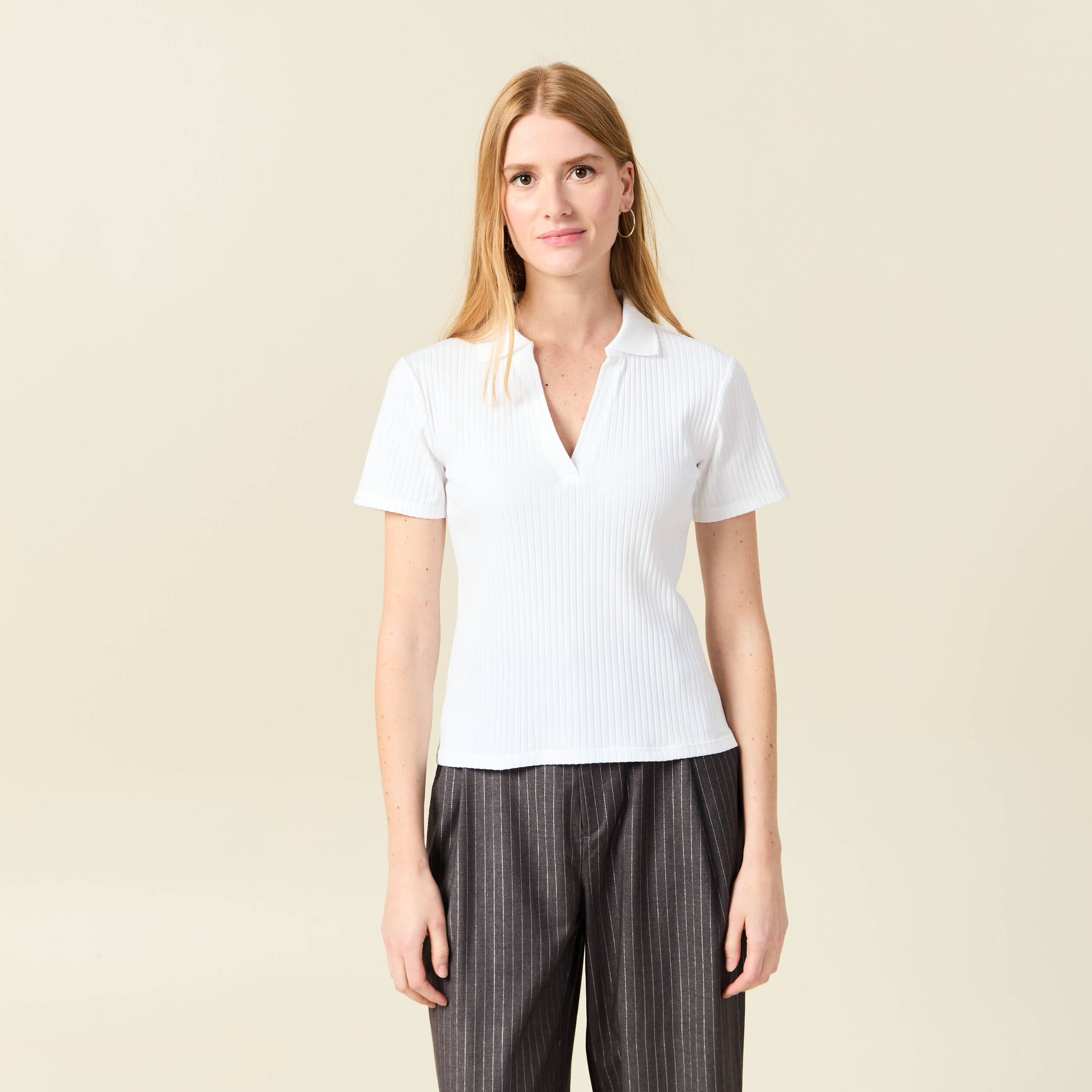 polo manches courtes blanc femme Polo manches courtes blanc femme