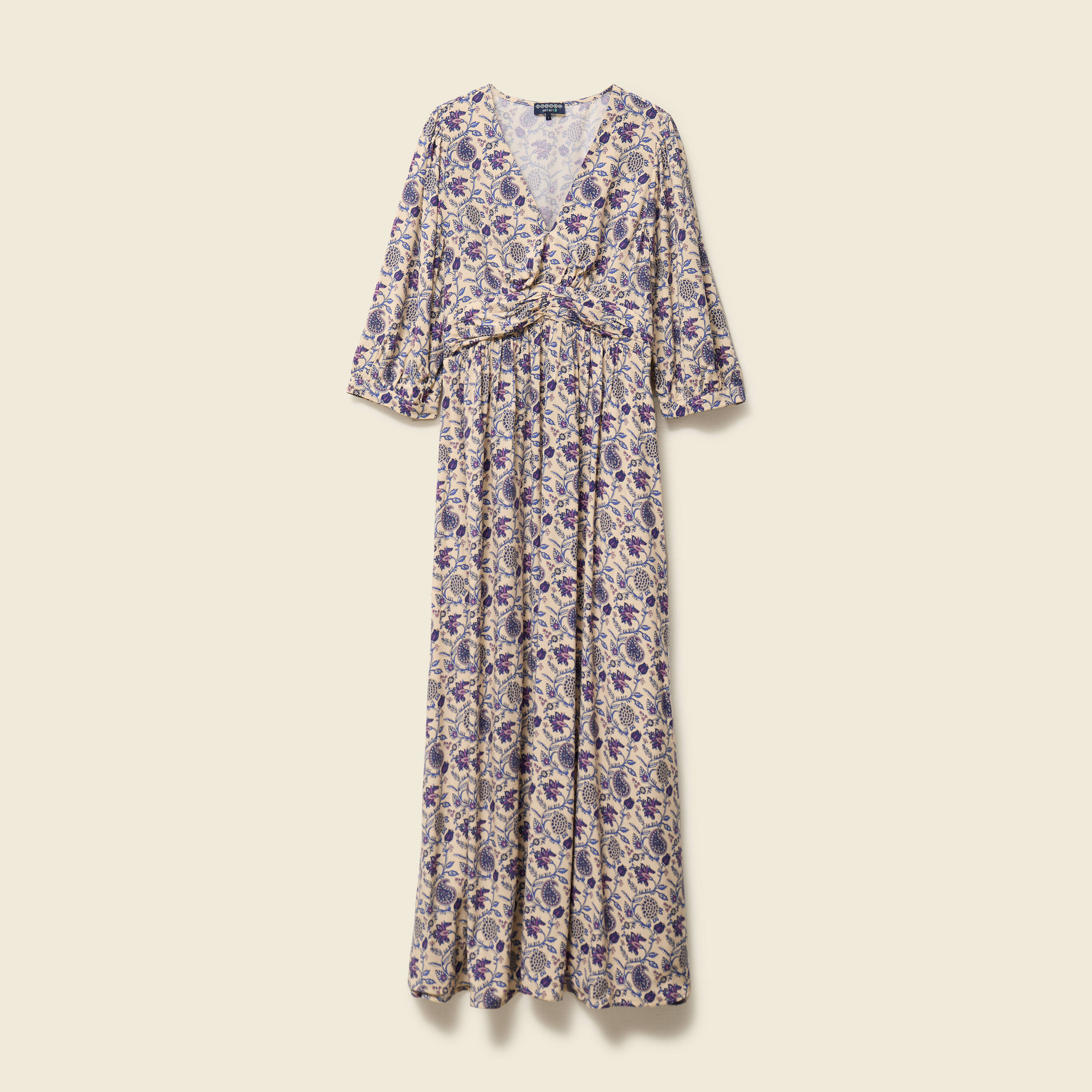 robe col v manches longues bleu femme Robe col V manches longues bleu femme