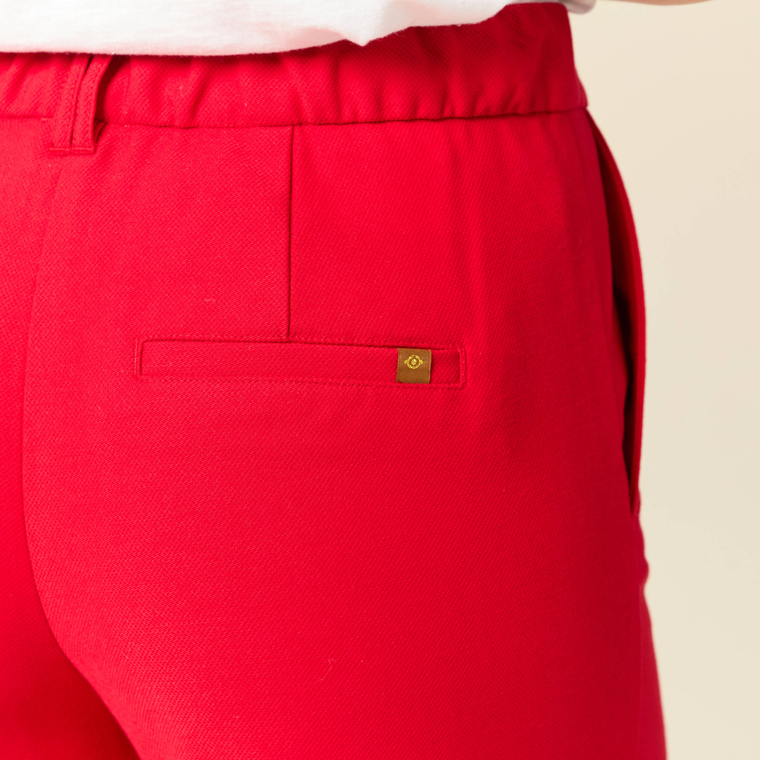 Pantalon loose taille standard fluide rouge femme