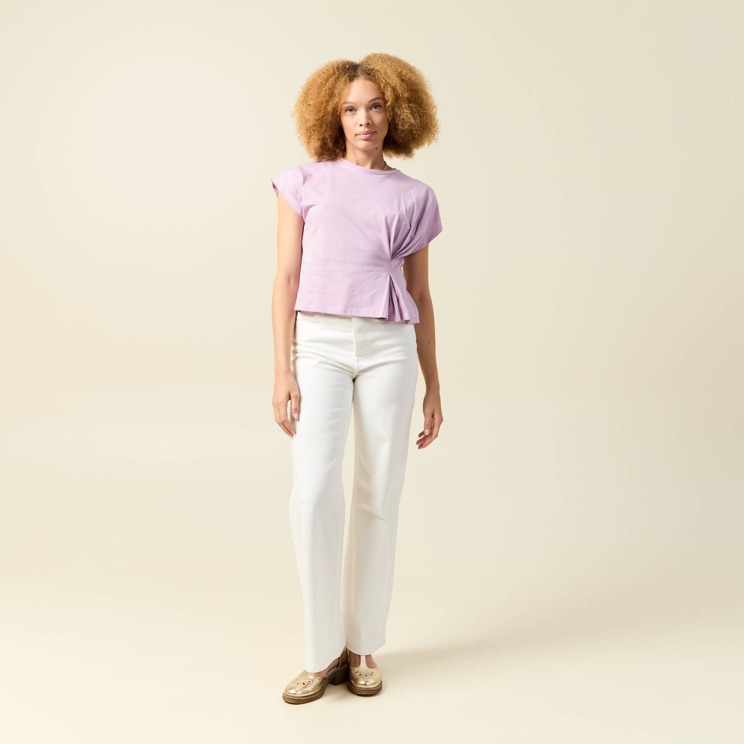 t shirt manches courtes mauve femme T-shirt manches courtes mauve femme