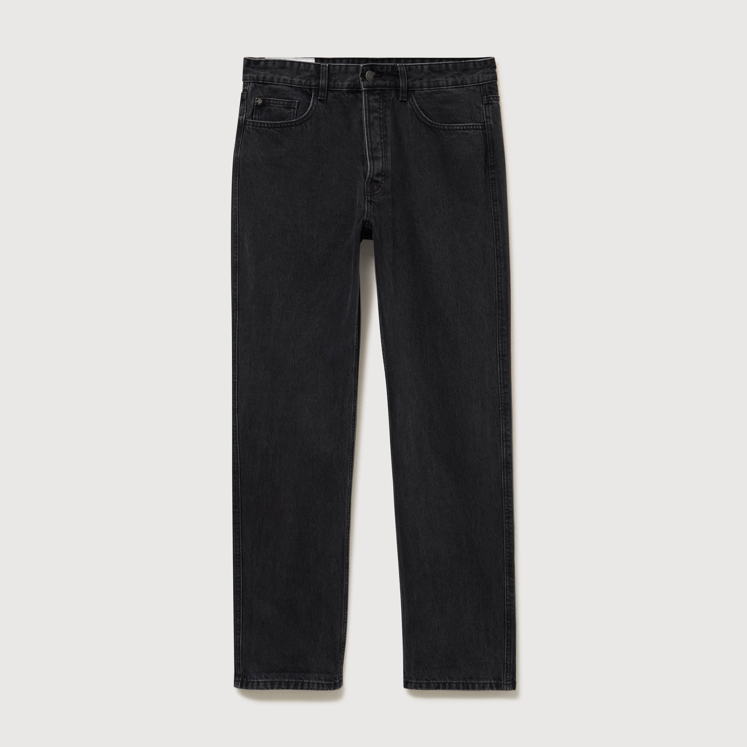 Jeans large longueur 34 en coton denim noir homme