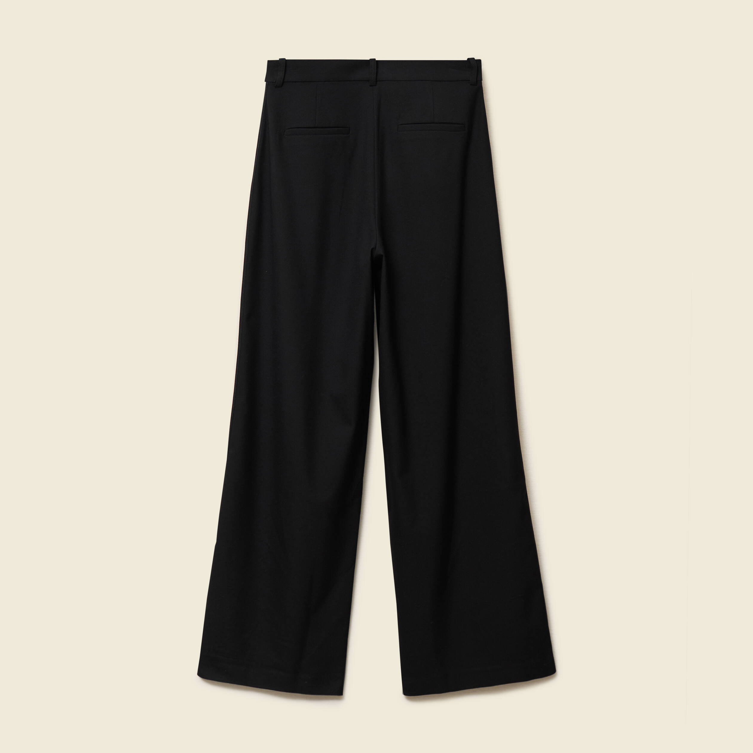 Pantalon large taille haute noir femme
